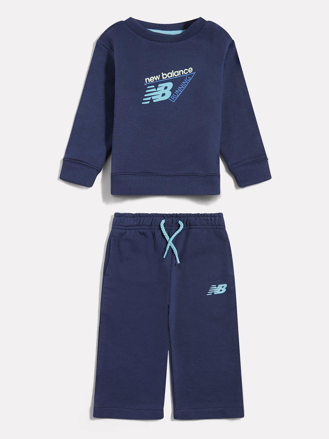 New Balance Infant Running Crew & Straight Jogger Set - Navy