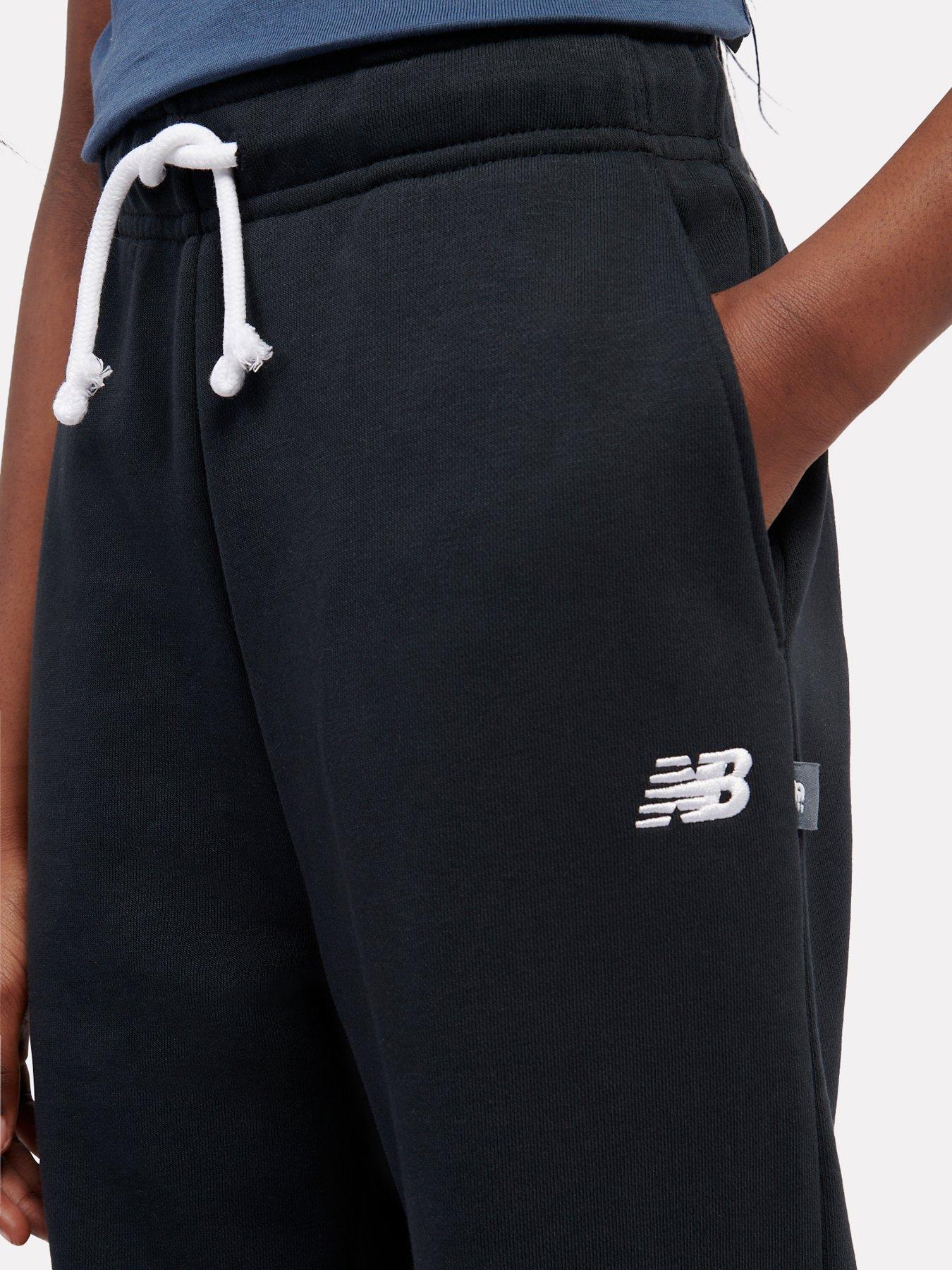 Image 5 of 7 of New Balance Junior Girls Small Logo Wide Leg Jogger - Black