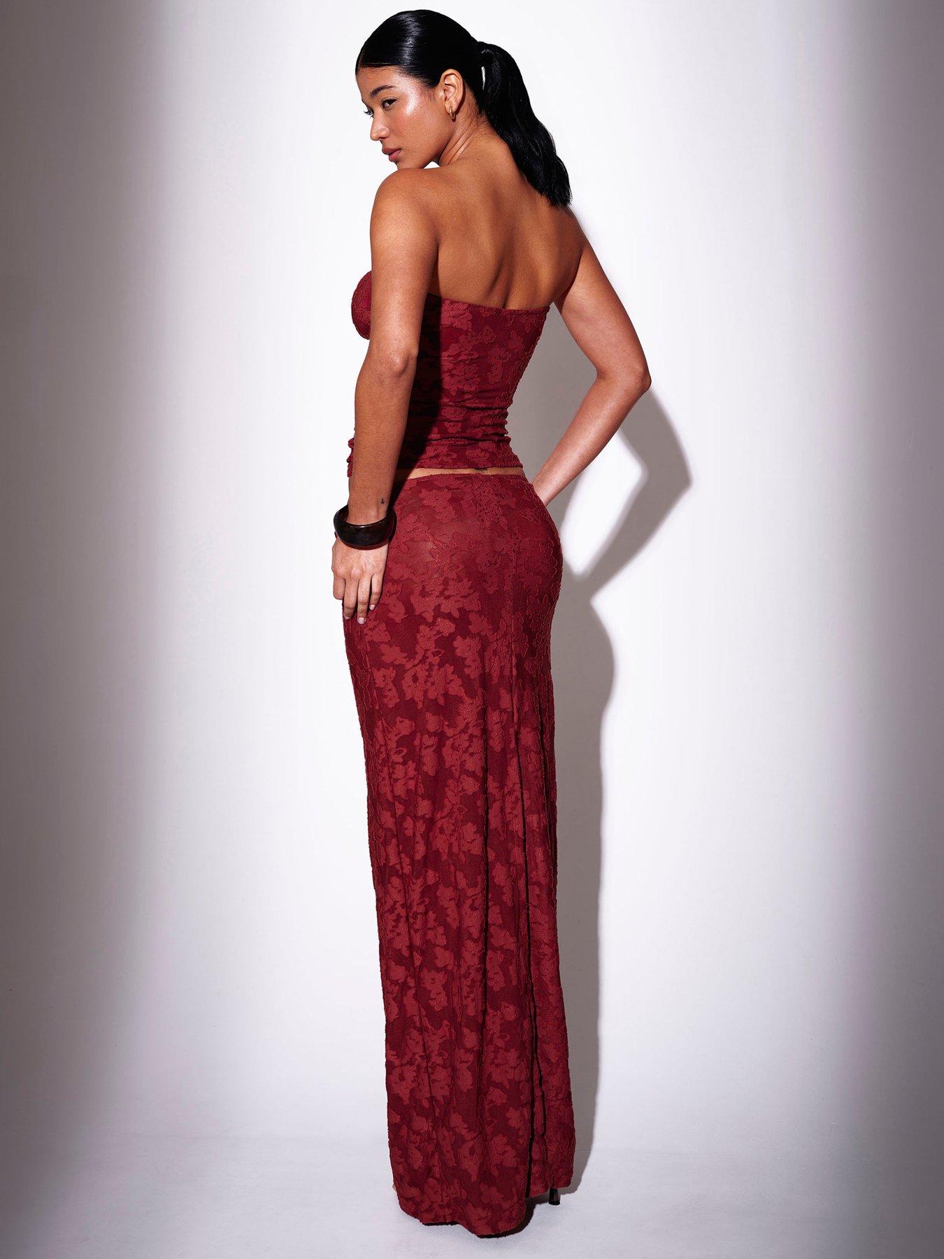 Image 2 of 4 of South Beach Ring Detail Bandeau Co Ord Top - Brown