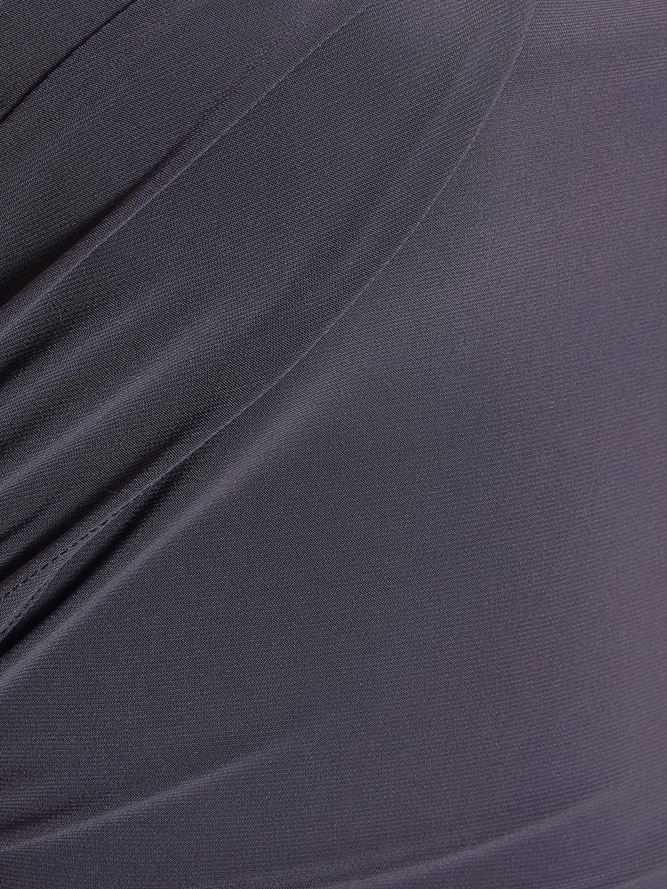 Image 6 of 6 of Quiz Grey Ruched One Shoulder Top