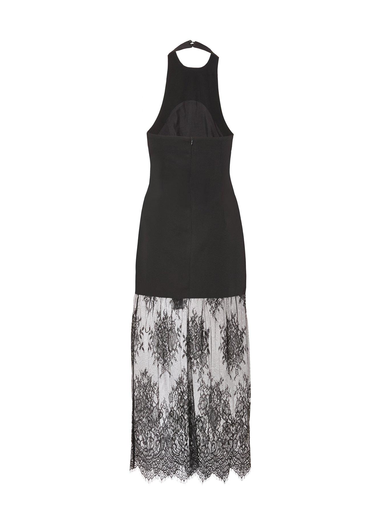 Quiz Black Lace Hem Midaxi Dress | Very