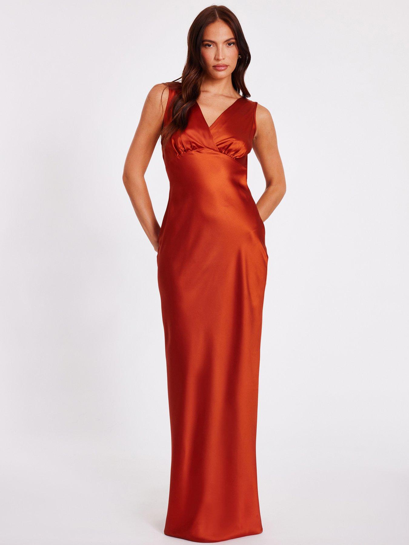 olive green silk dress Burgundy Satin Bridesmaid Dress Sheath Floor-Length