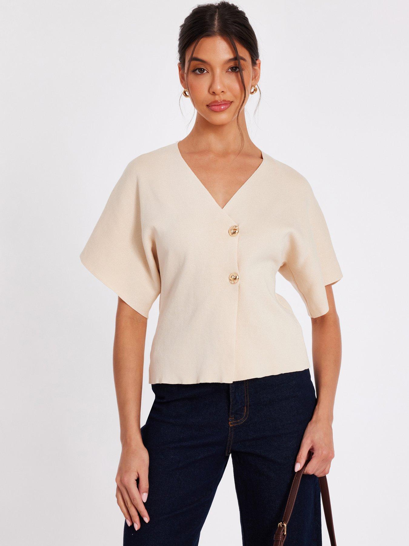 Quiz Stone Short Sleeve Knit Cardigan