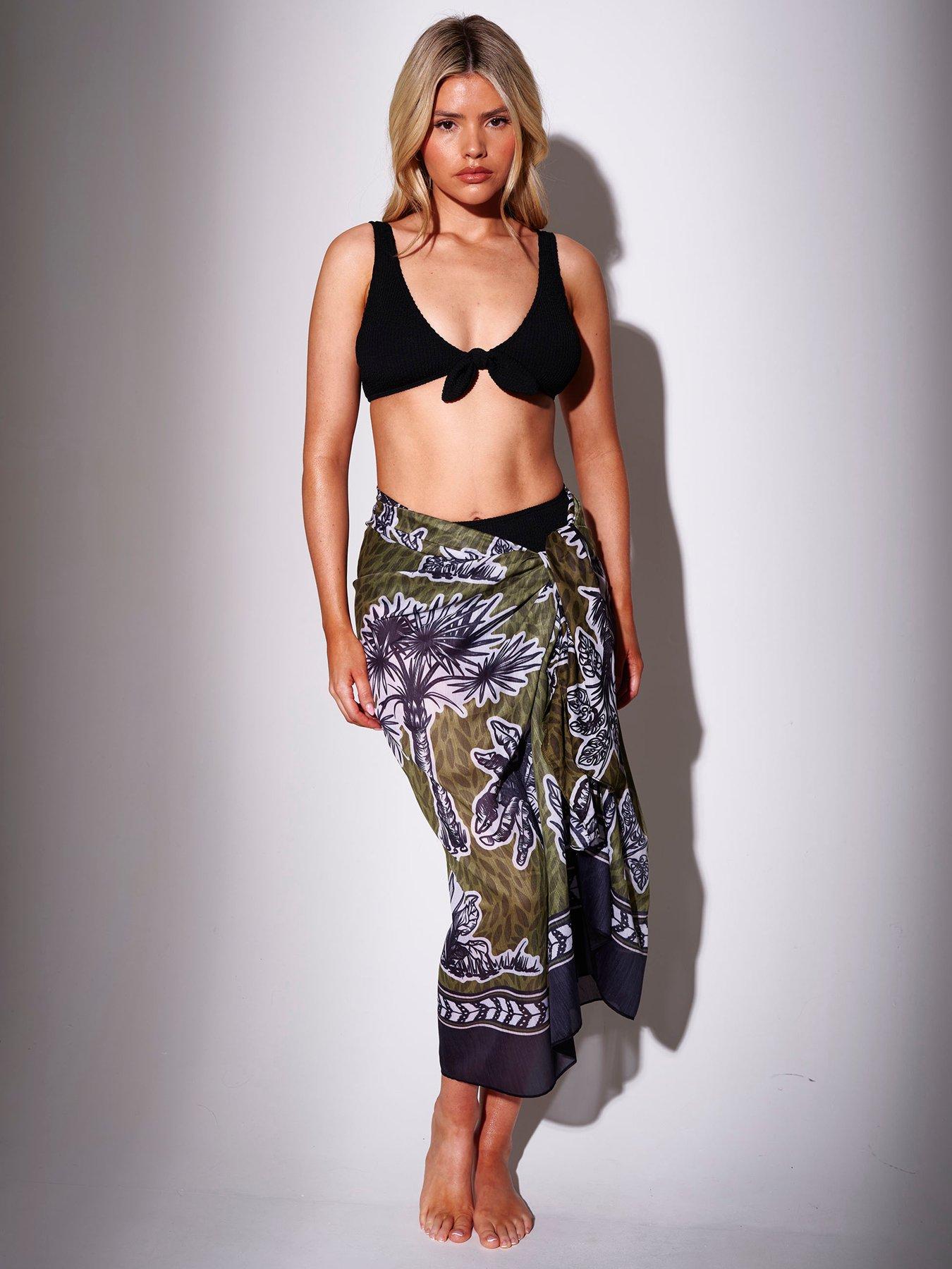 South Beach Printed Palm Tree Sarong - Multi