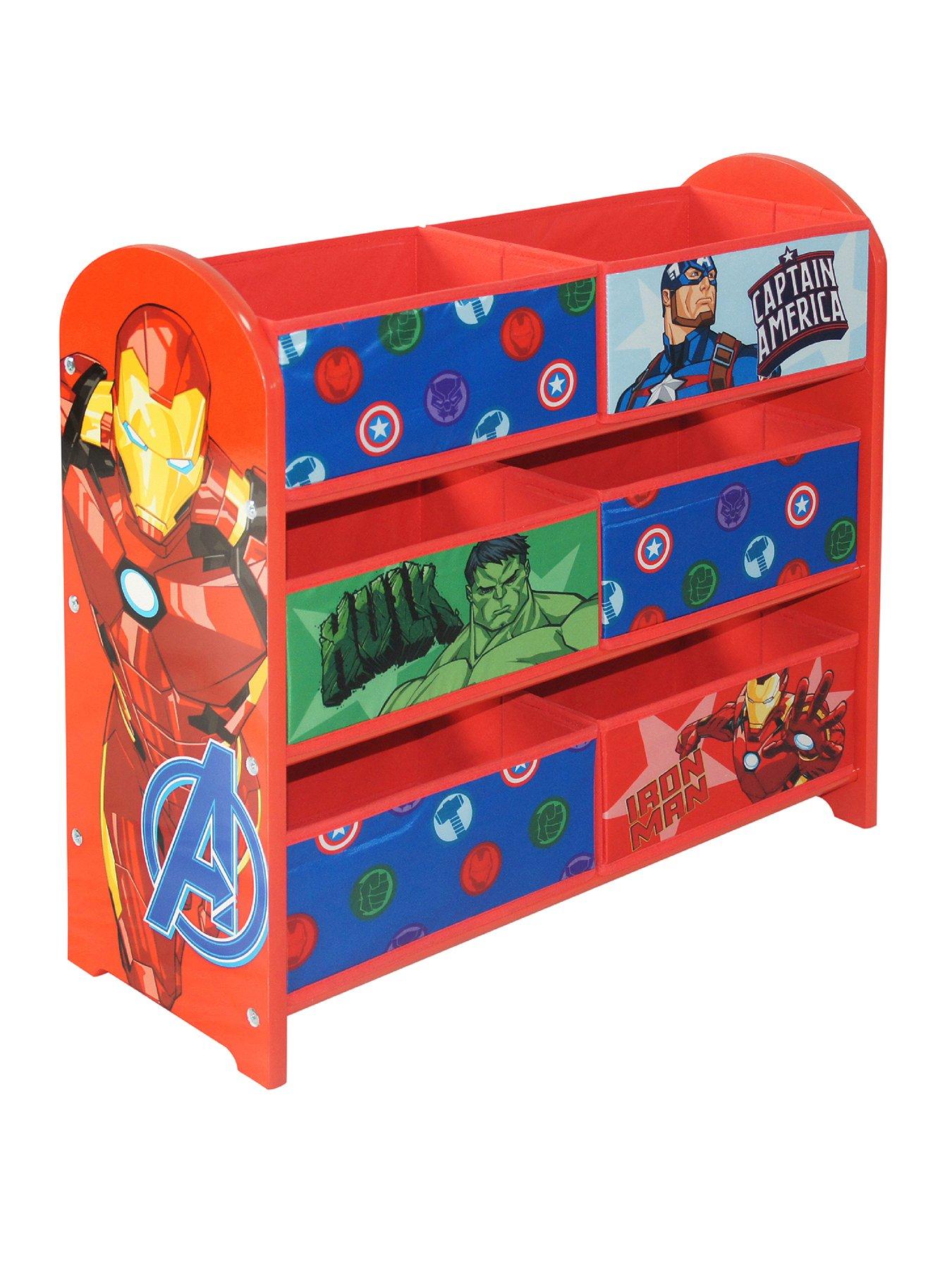 Image 2 of 5 of Marvel Avengers Toy Storage Unit: 6-Box Organizer for Bedroom - Made from Engineered Wood/Fabric/Metal - Easy Assembly and Clean Up