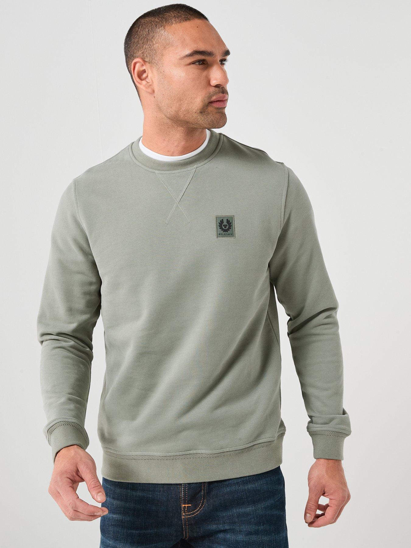 Belstaff Belstaff Left Chest Patch Logo Regular Fit Crew Neck Sweat - Light Green