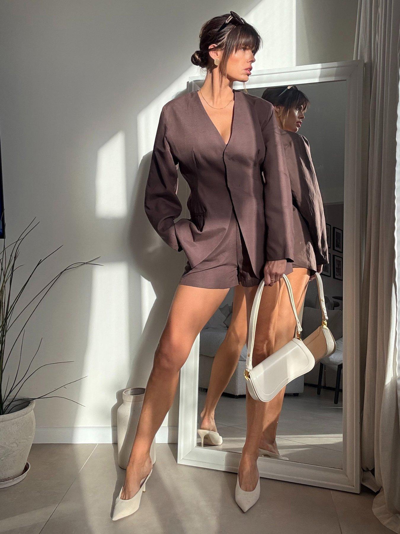 Style Cheat Puff Sleeve Blazer - Brown