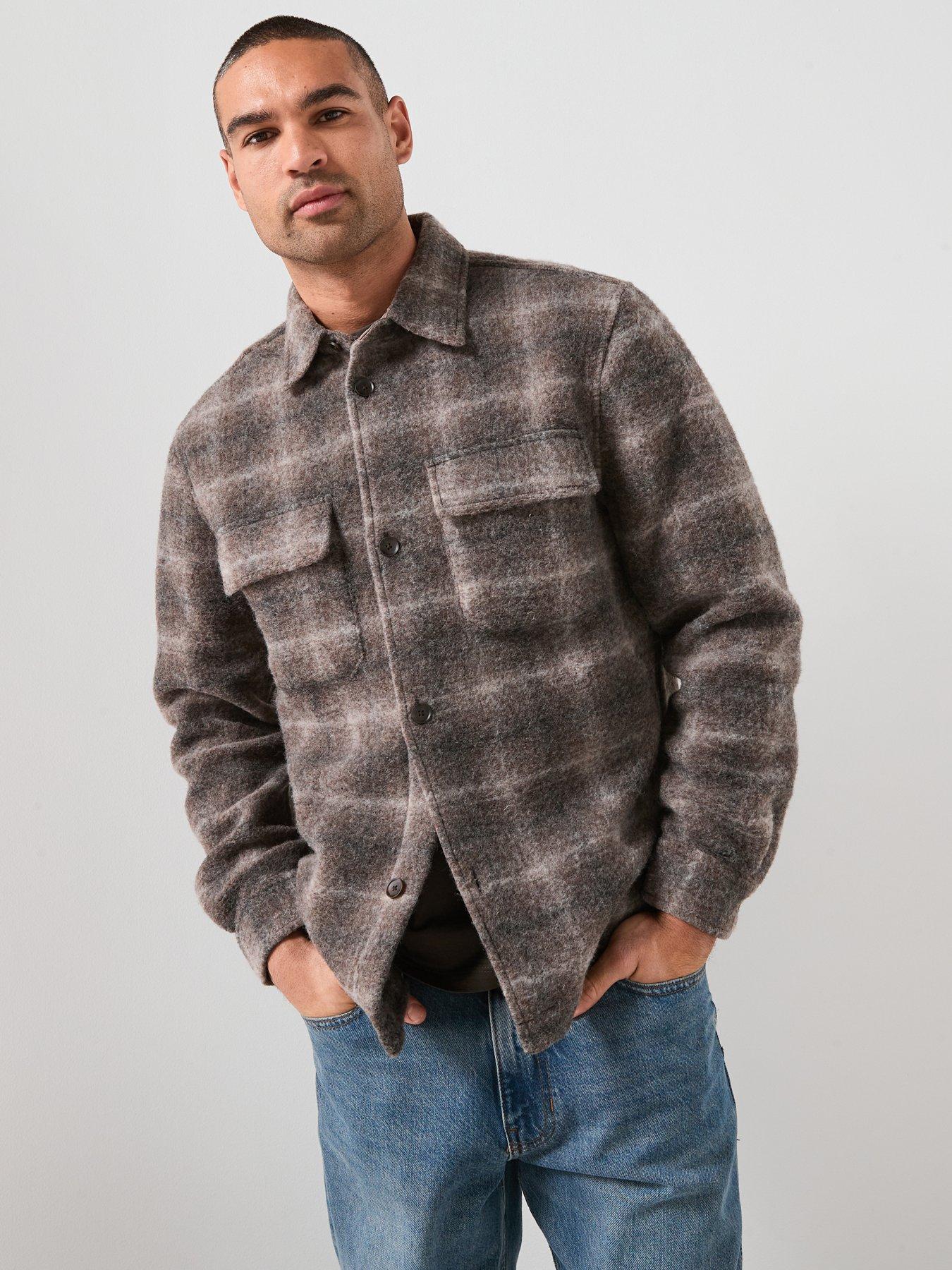 Mango Bodrum Checked Double Pocket Jacket - Brown