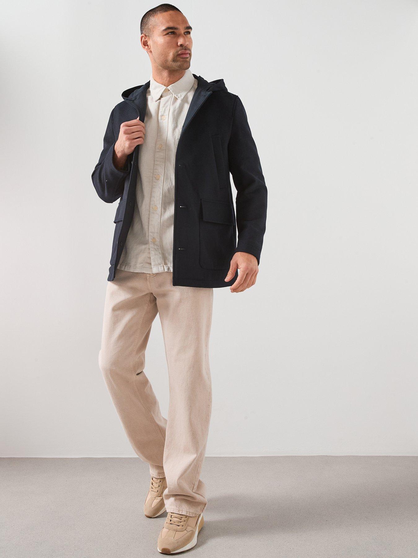 Image 3 of 6 of Mango Sancho Overcoat - Navy