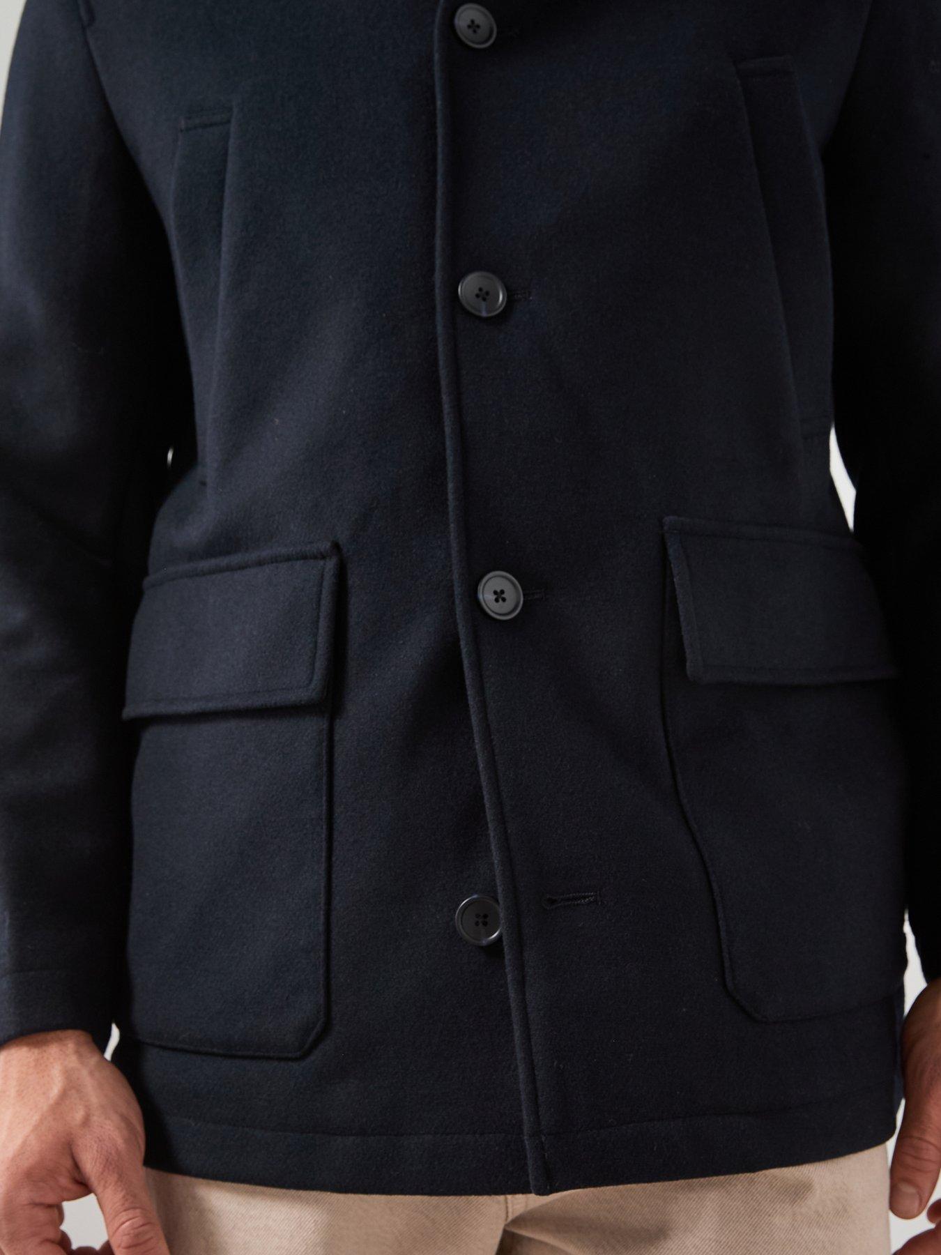 Image 5 of 6 of Mango Sancho Overcoat - Navy