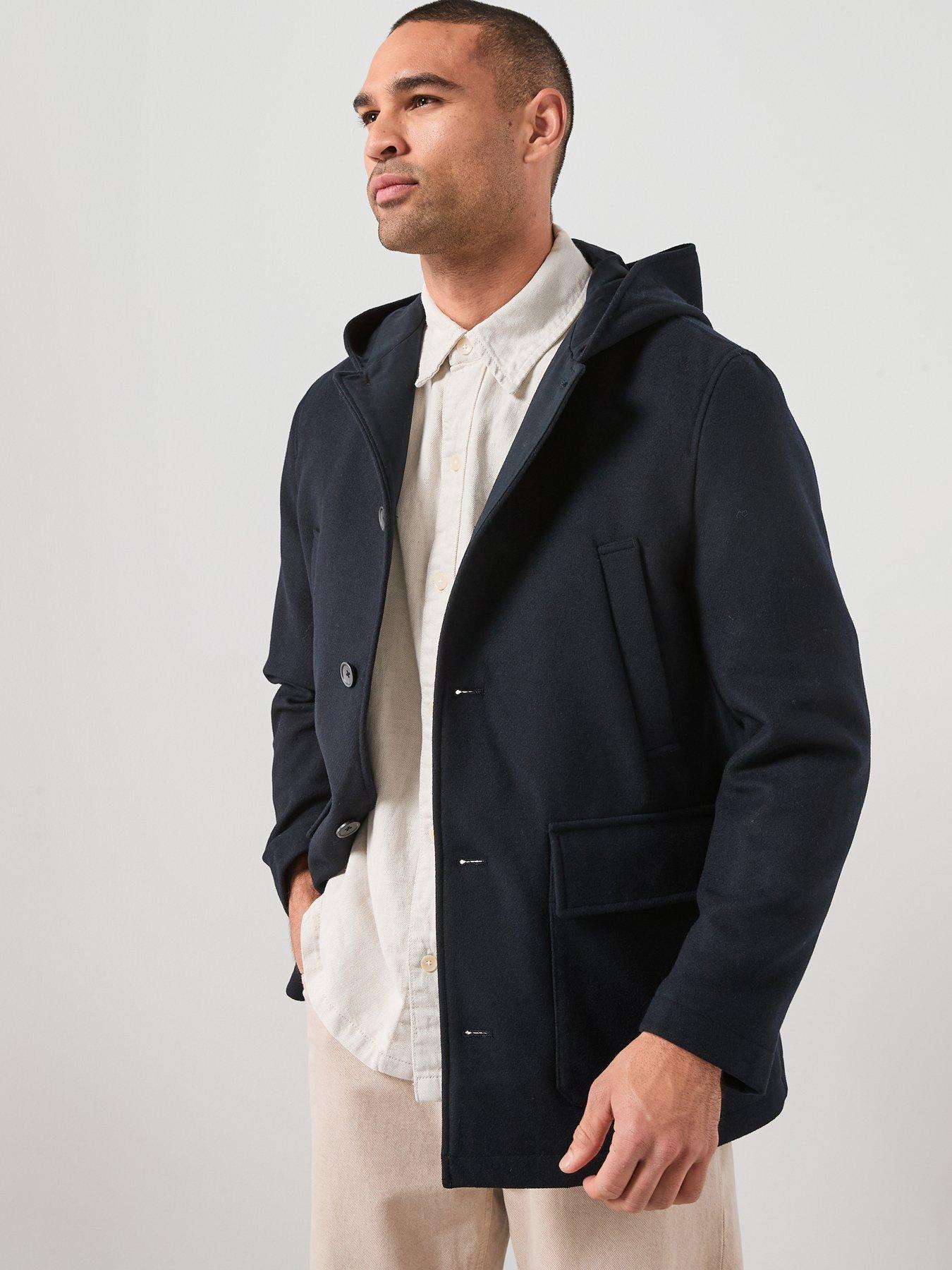 Image 6 of 6 of Mango Sancho Overcoat - Navy