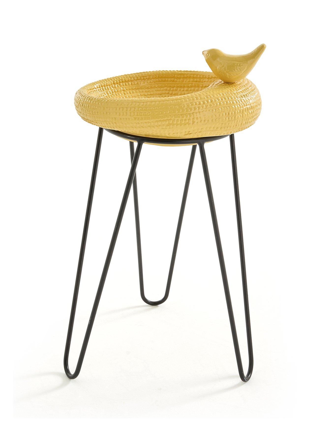 Image 2 of 5 of The Very Collection Birdbath On Metal Stand- Lemon