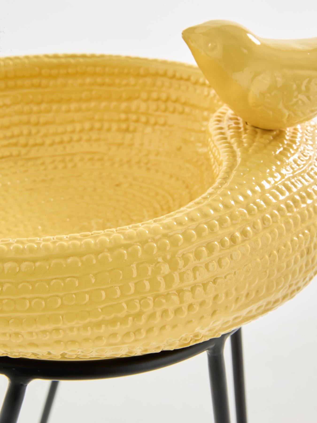 Image 5 of 5 of The Very Collection Birdbath On Metal Stand- Lemon