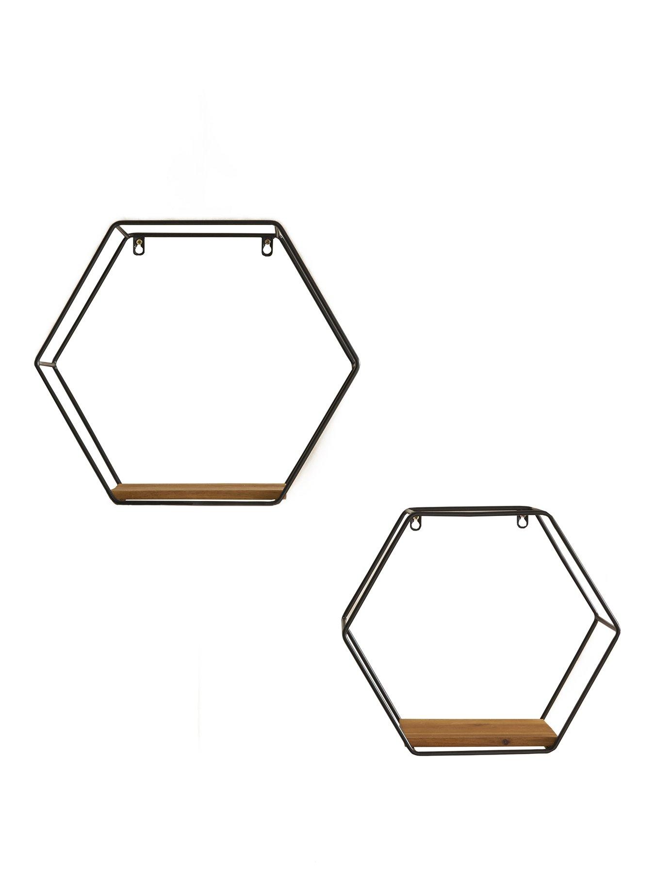 Image 2 of 5 of The Very Collection Set Of 2 Hexagon Wall Shelf