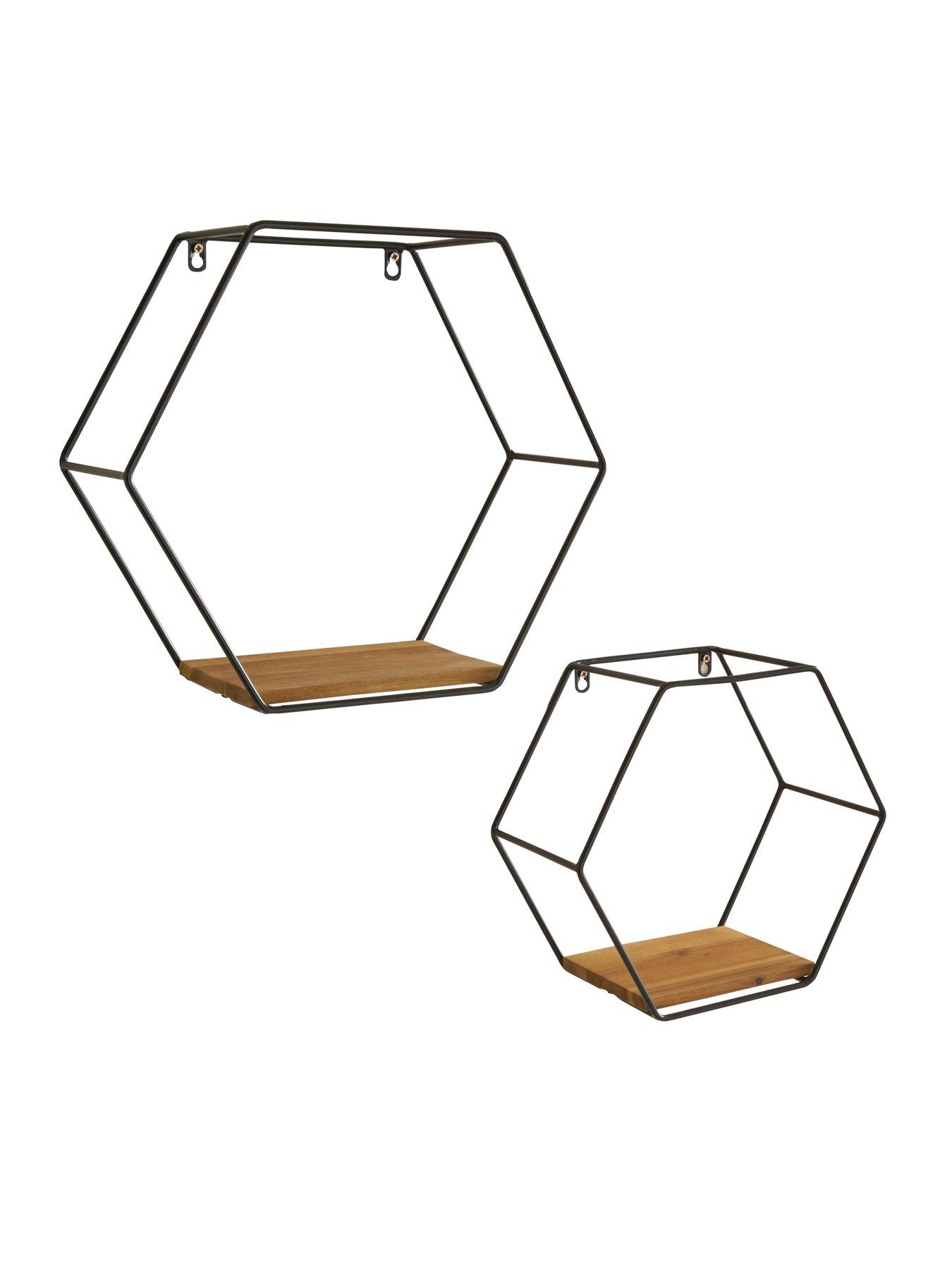 Image 3 of 5 of The Very Collection Set Of 2 Hexagon Wall Shelf