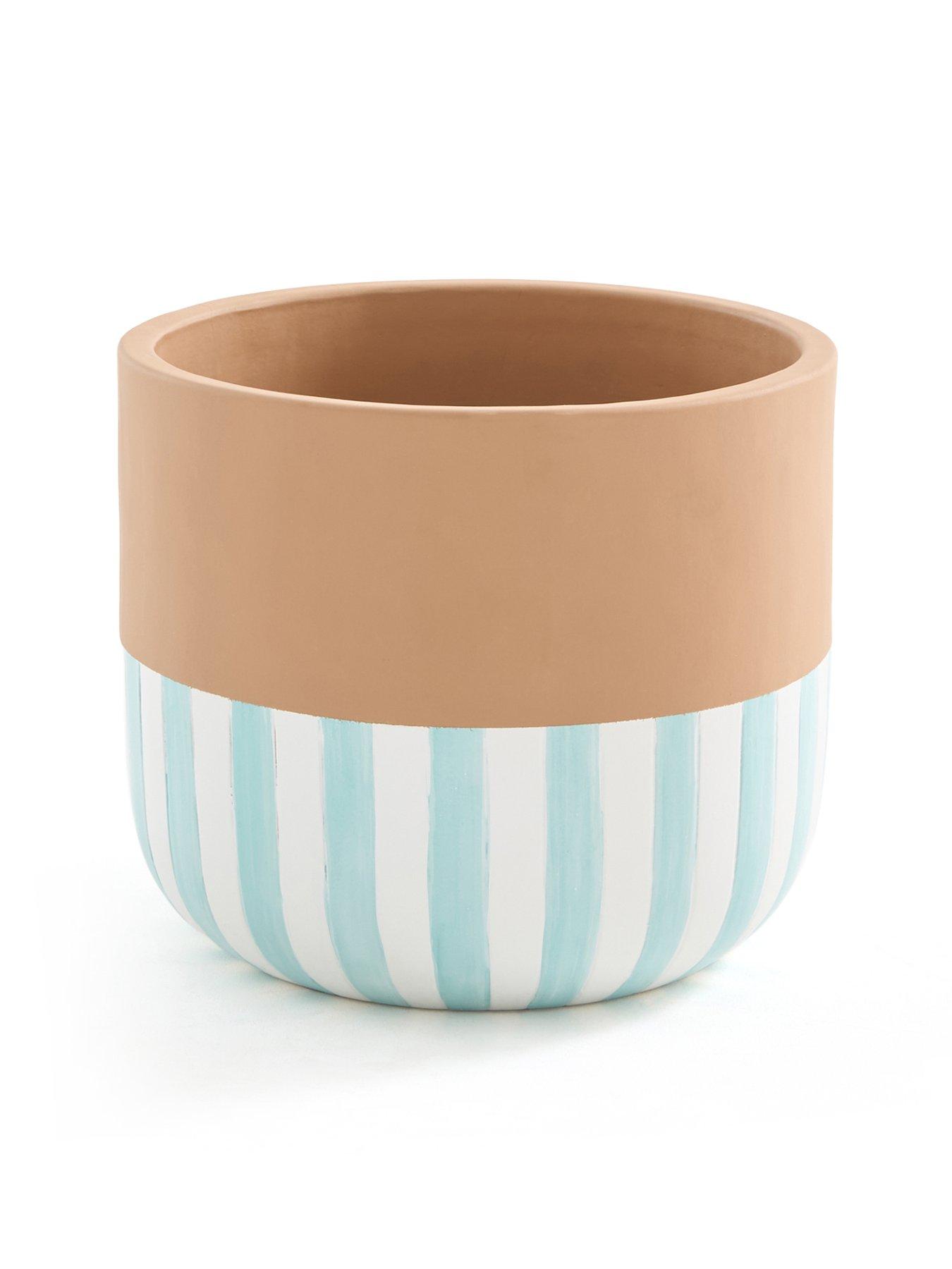 Image 2 of 5 of The Very Collection Stripe Planter 28cm- Blue