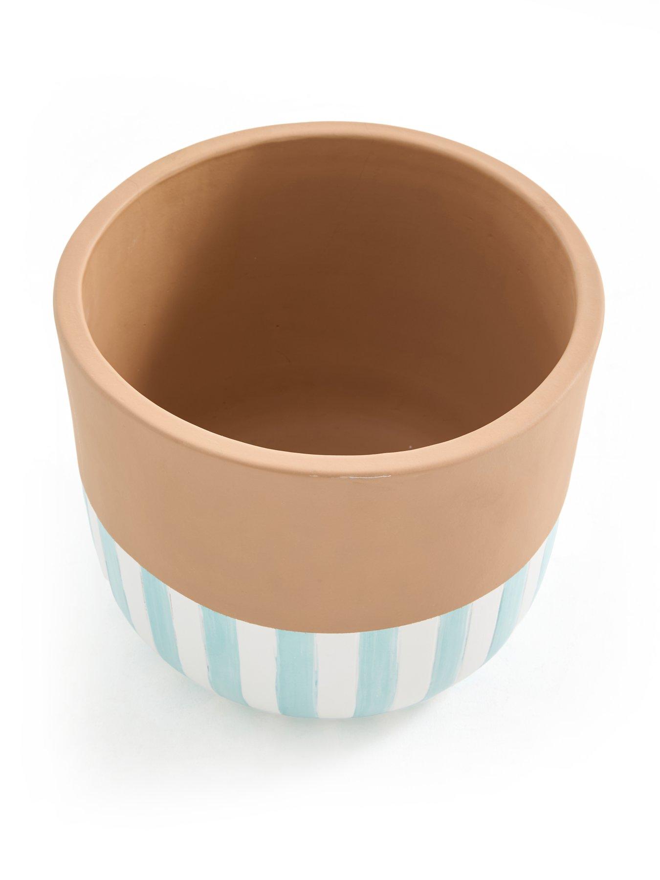 Image 3 of 5 of The Very Collection Stripe Planter 28cm- Blue