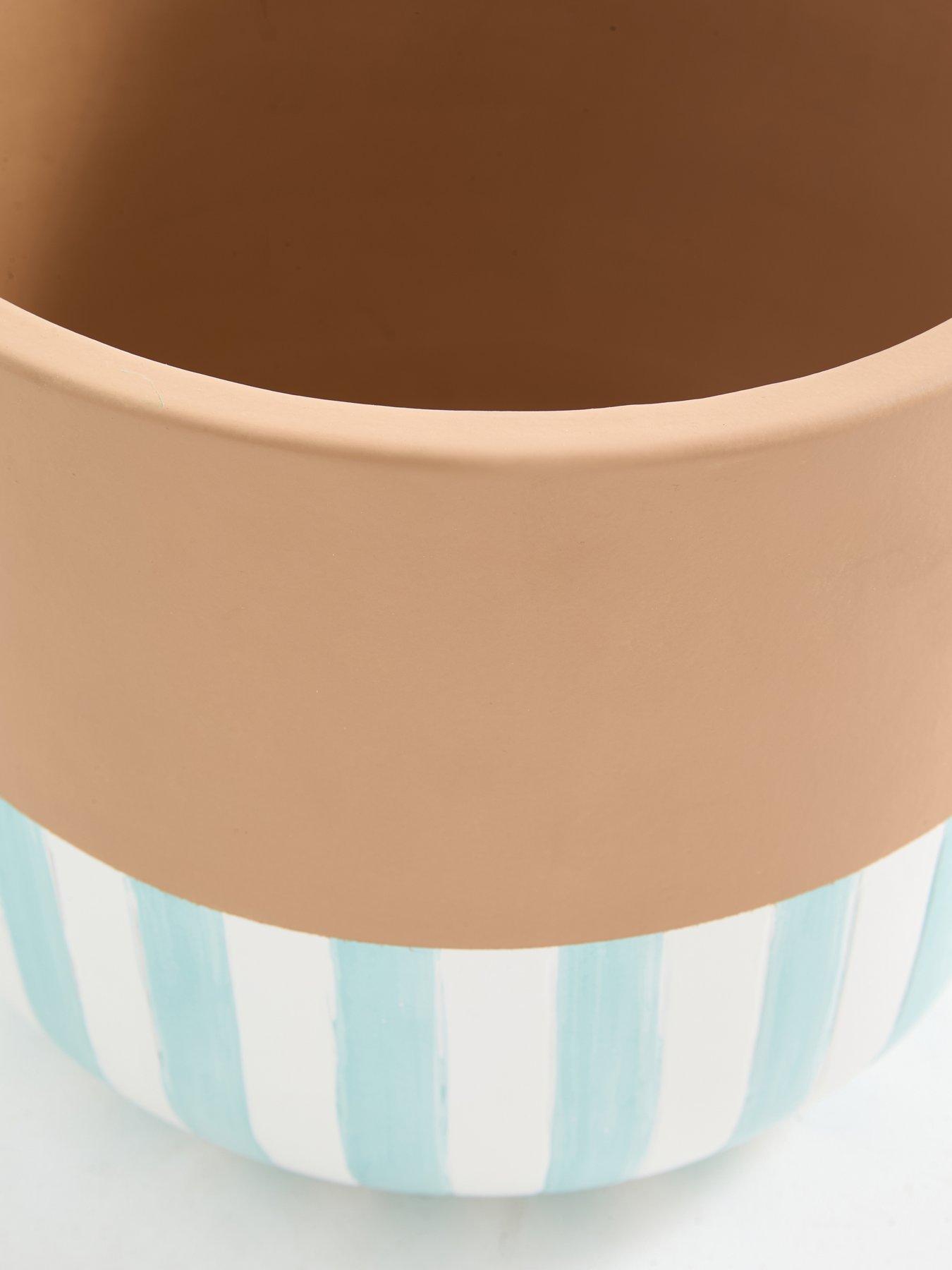 Image 5 of 5 of The Very Collection Stripe Planter 28cm- Blue