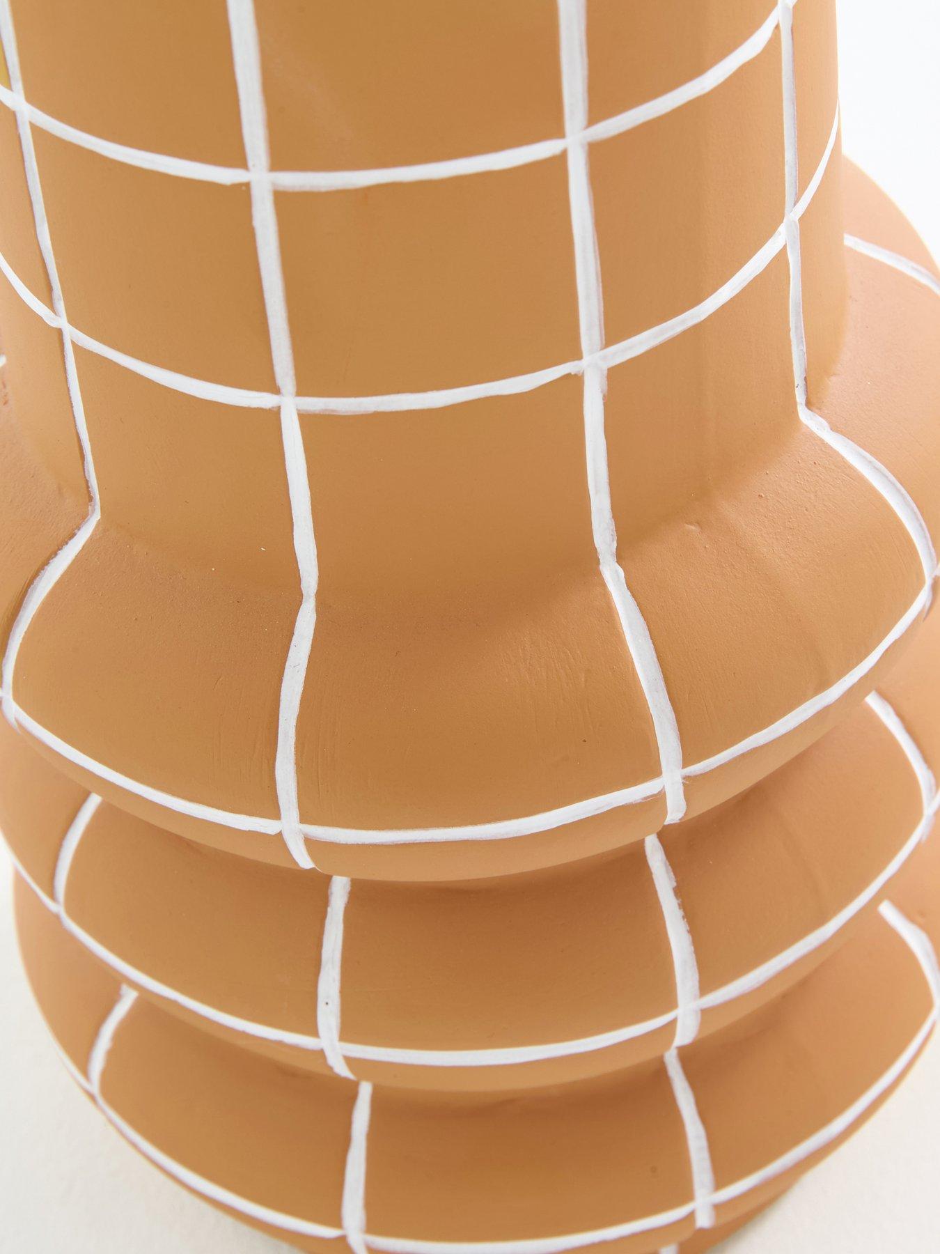 Image 5 of 5 of The Very Collection Donut Tiled Vase Planter Mustard