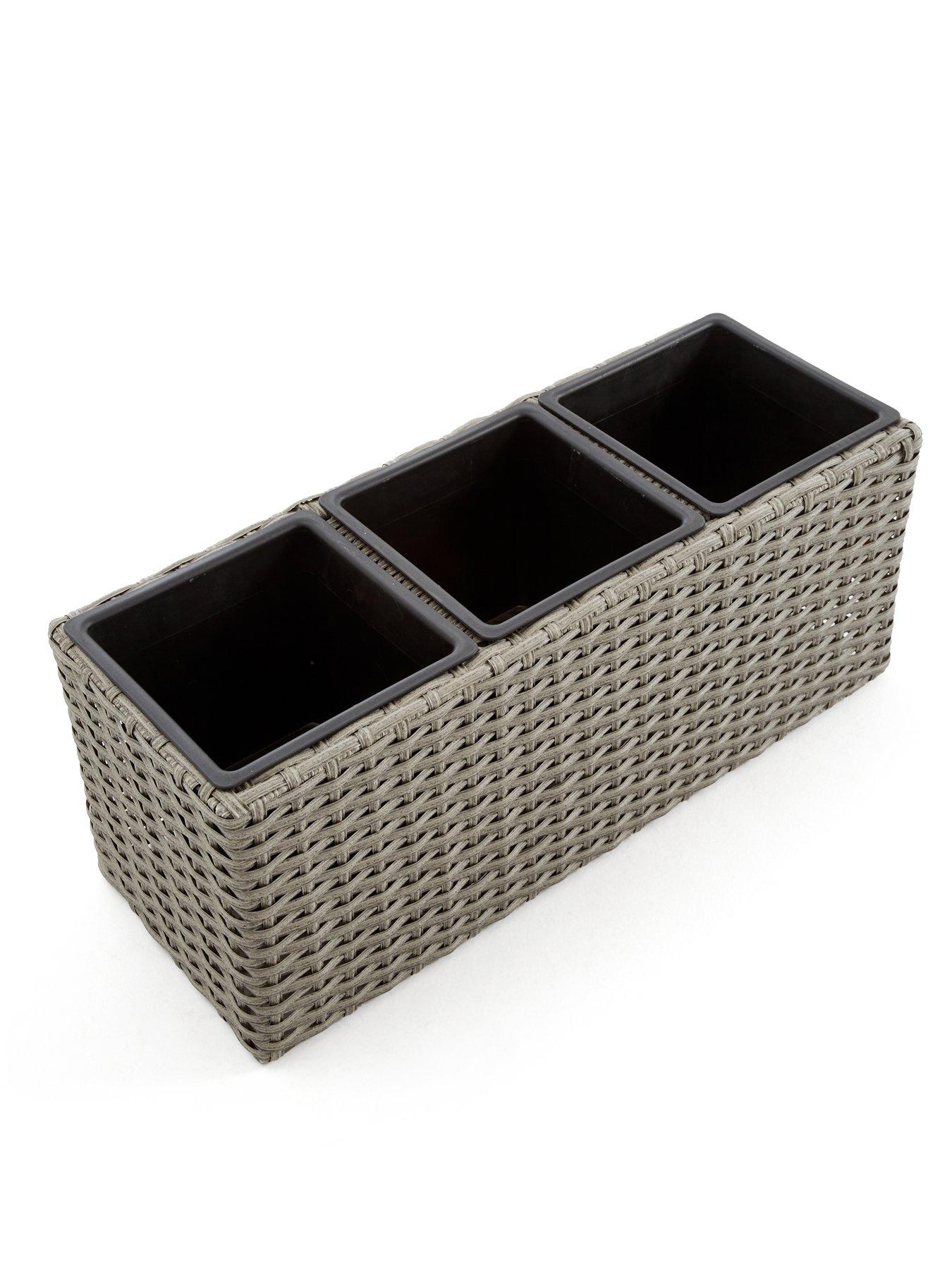 Image 4 of 6 of The Very Collection Antigua Trough Shape Rattan Planter