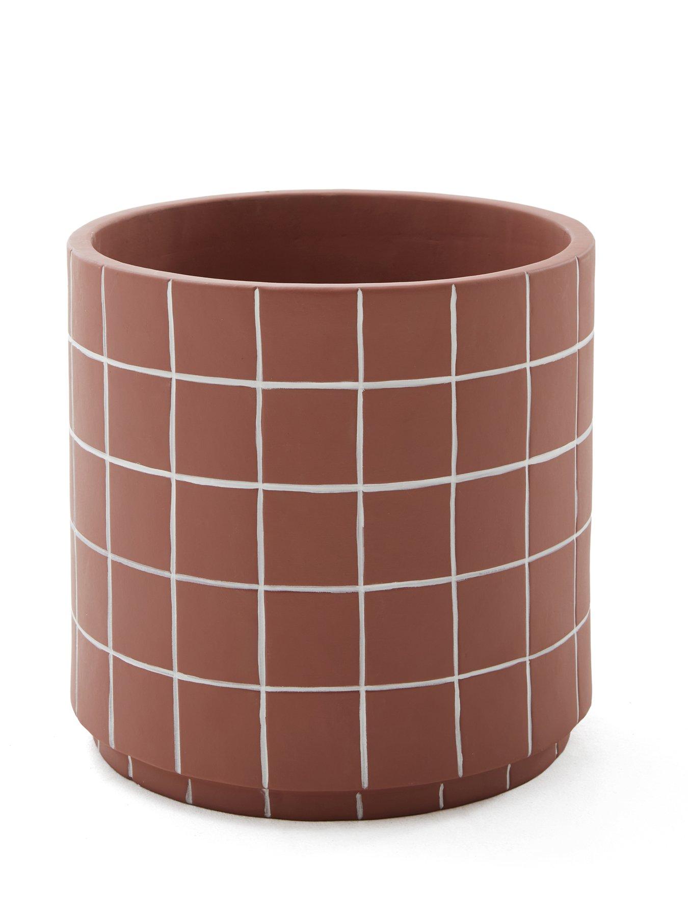 Image 2 of 4 of The Very Collection Tiled Grid Planter 27cm Wide - Rust