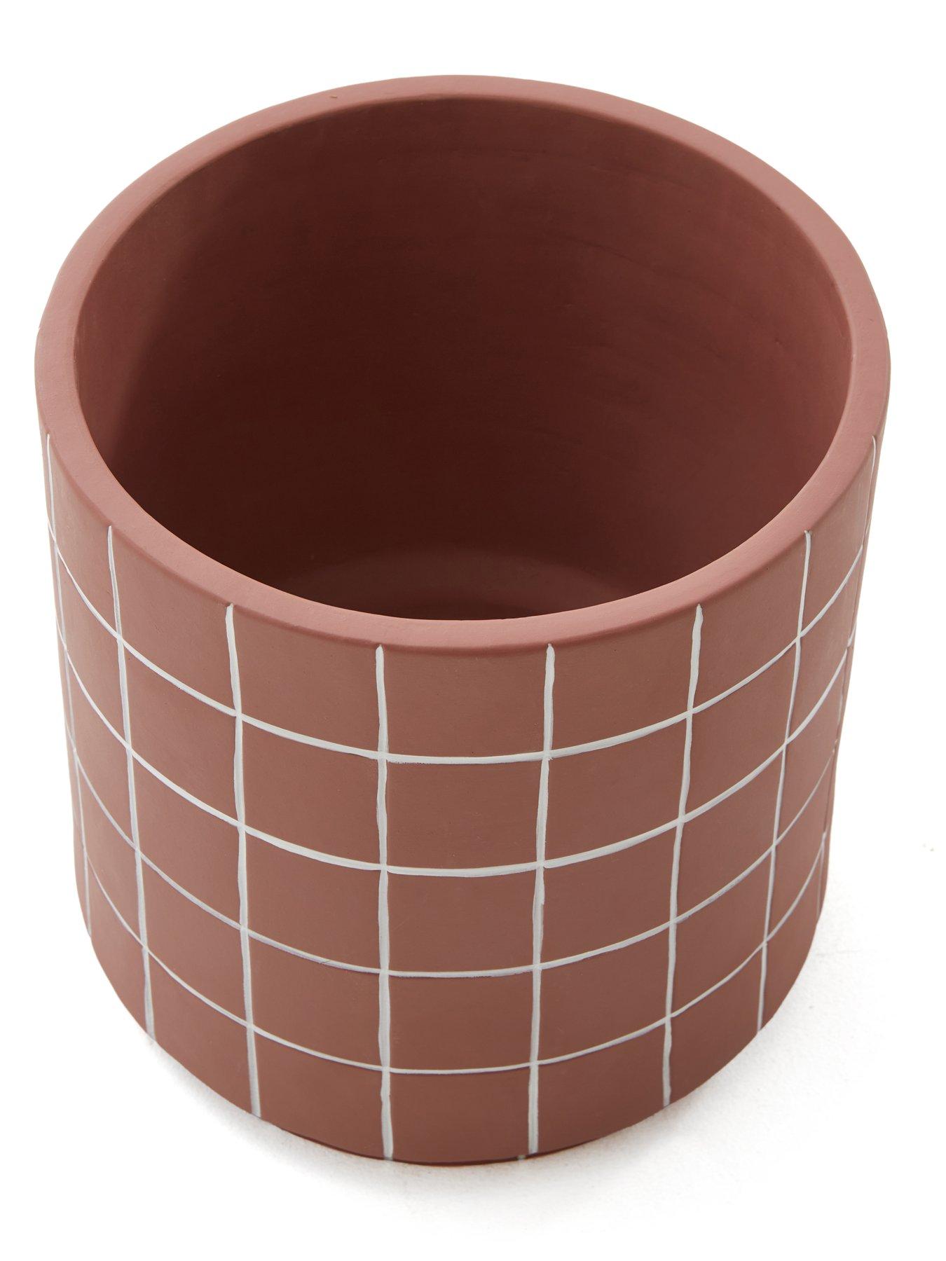 Image 3 of 4 of The Very Collection Tiled Grid Planter 27cm Wide - Rust