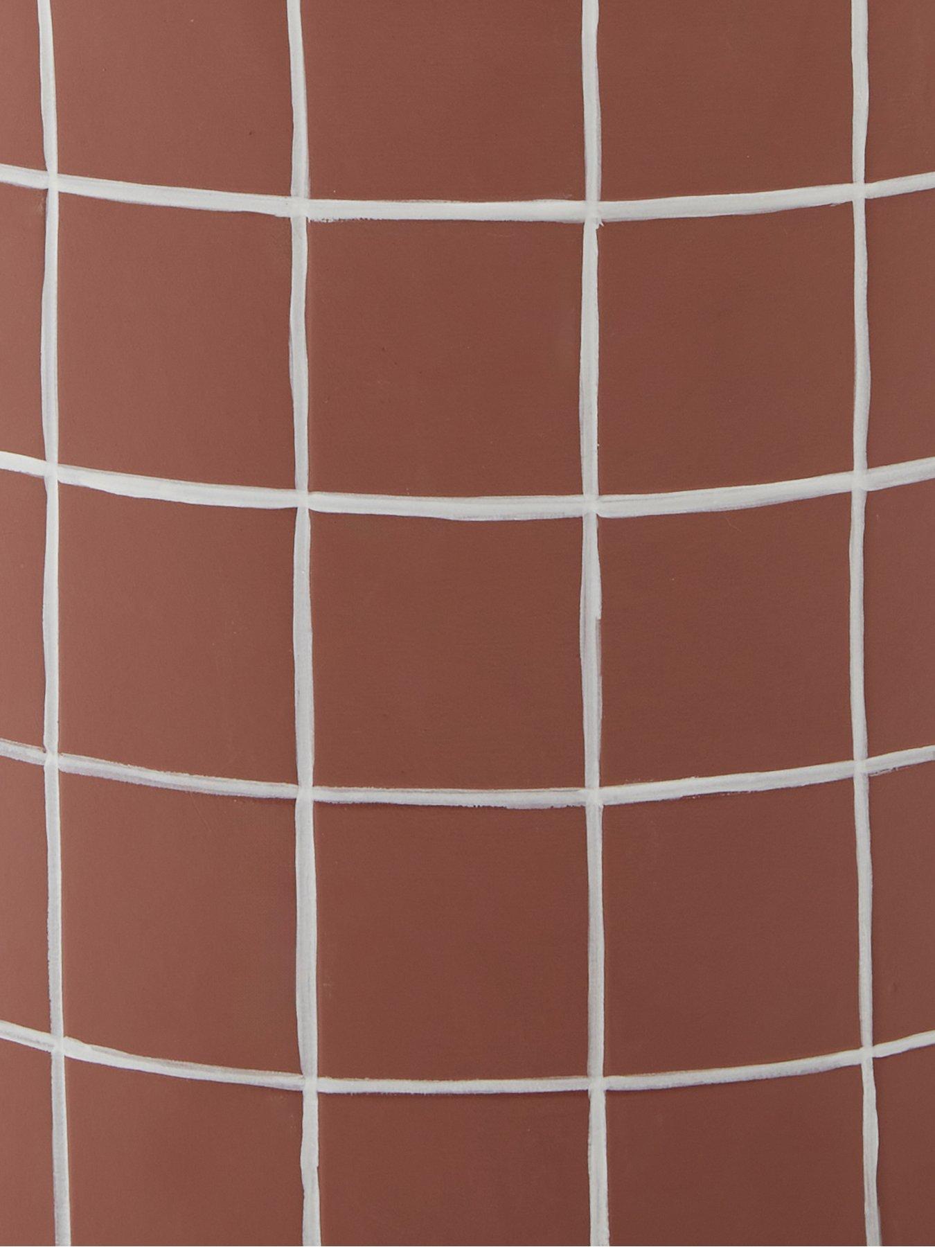 Image 4 of 4 of The Very Collection Tiled Grid Planter 27cm Wide - Rust