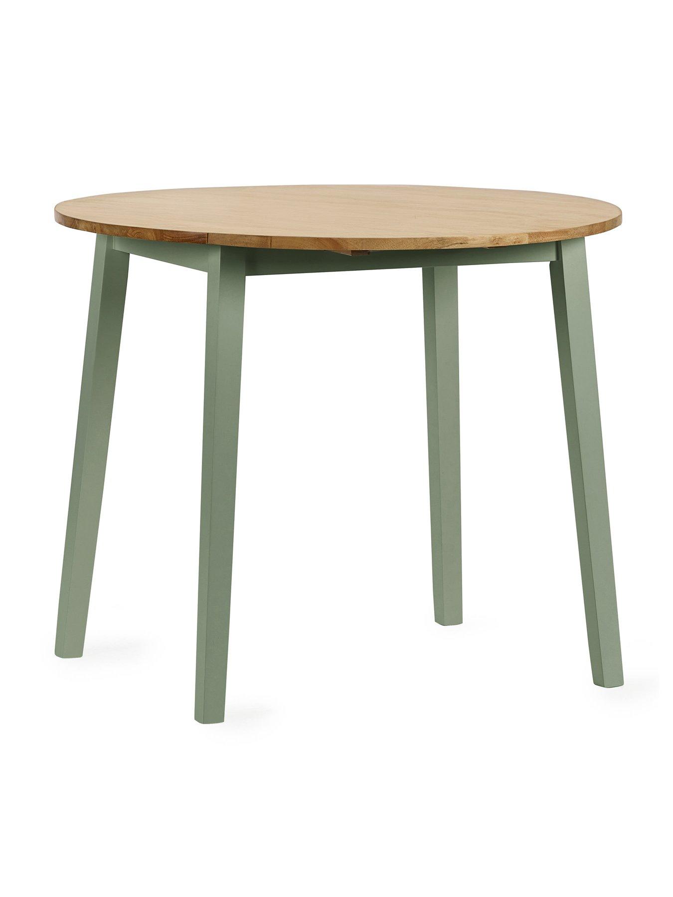 Image 3 of 7 of Julian Bowen Linwood Round Drop Leaf Dining Table With Choice of 2 or 4 Chairs