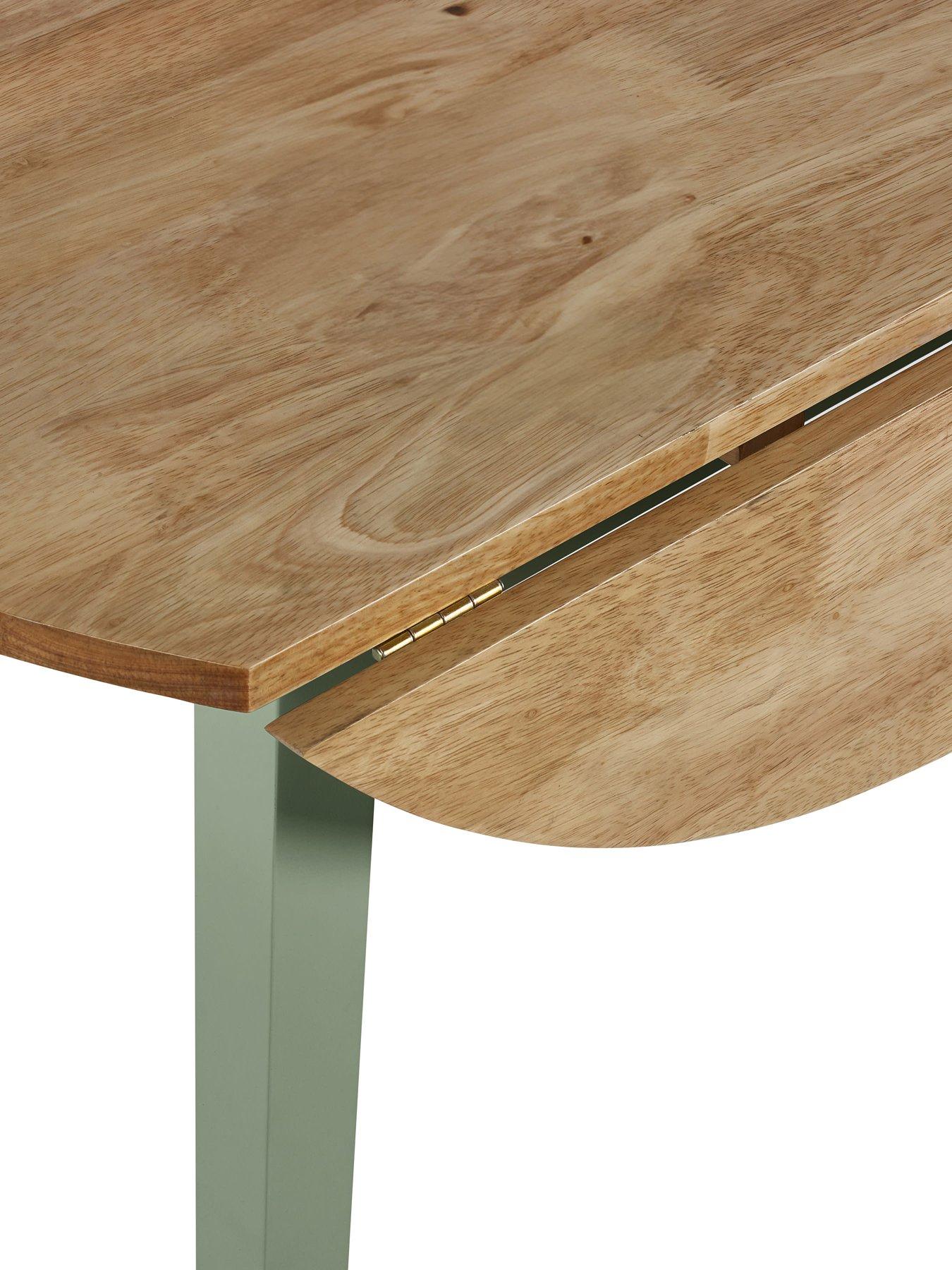 Image 6 of 7 of Julian Bowen Linwood Round Drop Leaf Dining Table With Choice of 2 or 4 Chairs