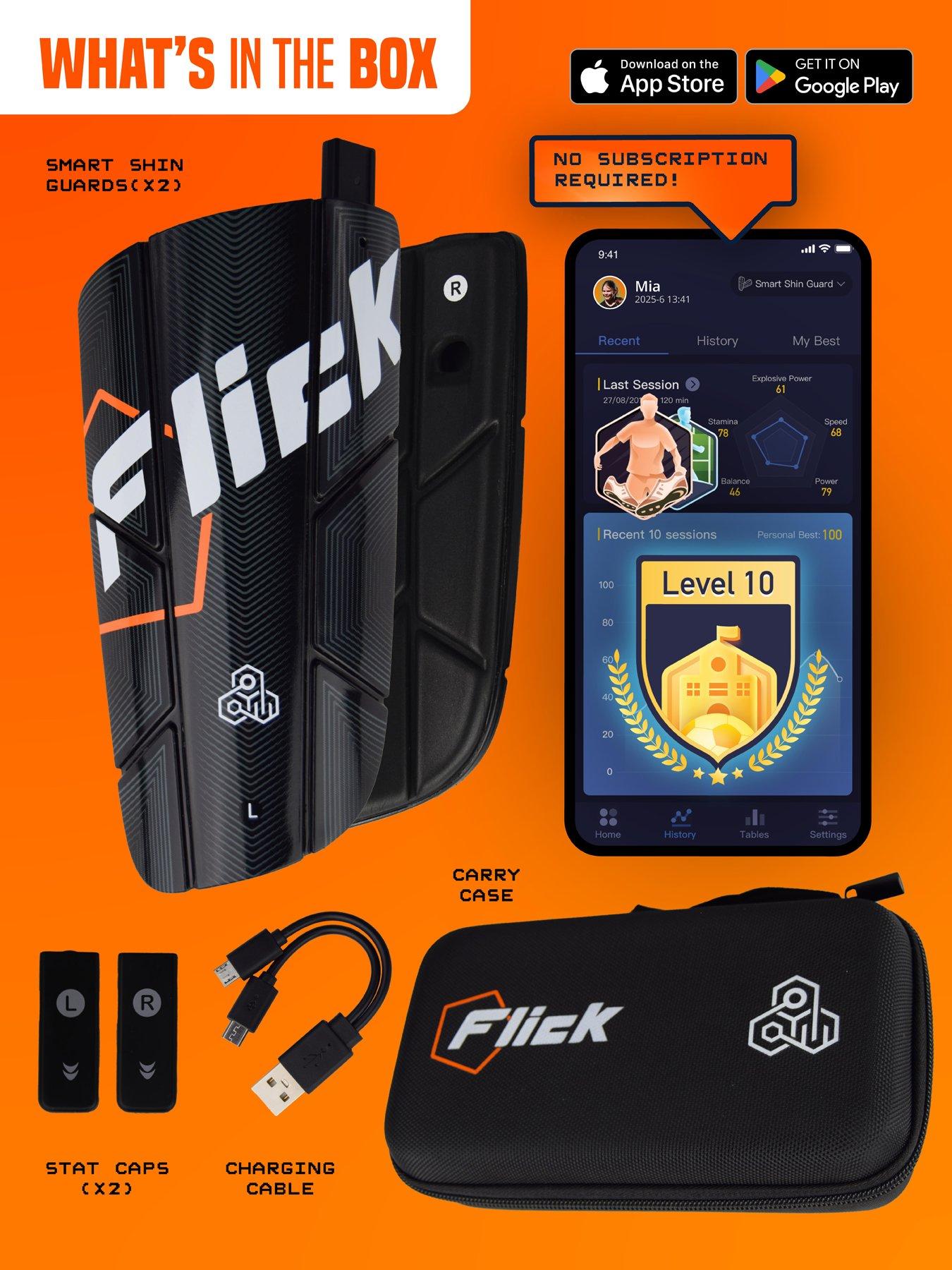 Image 7 of 8 of Football Flick Smart Football Tracker Shin Guards