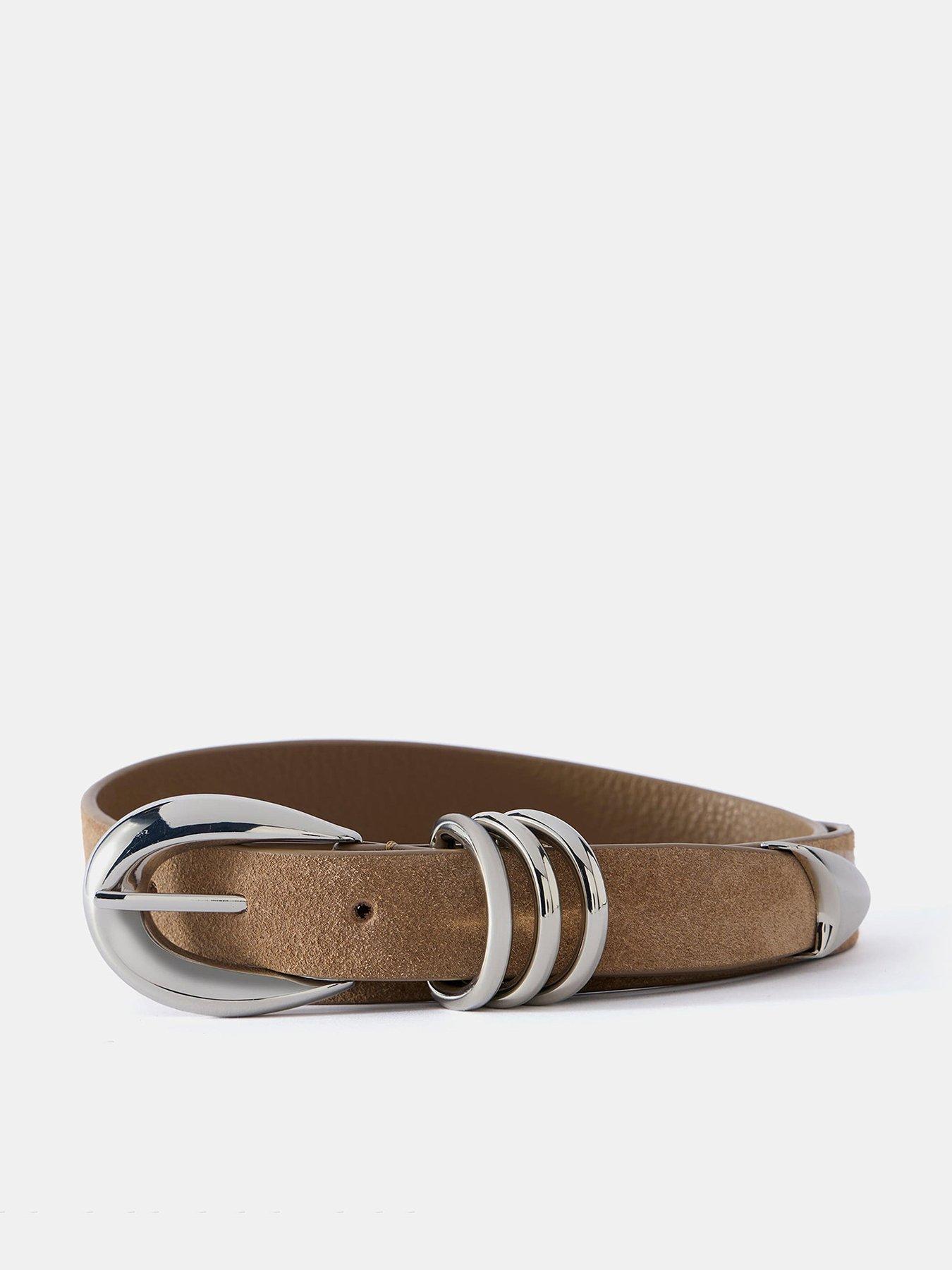 Image 1 of 3 of Mint Velvet Chunky Keeper Buckle Belt - Brown