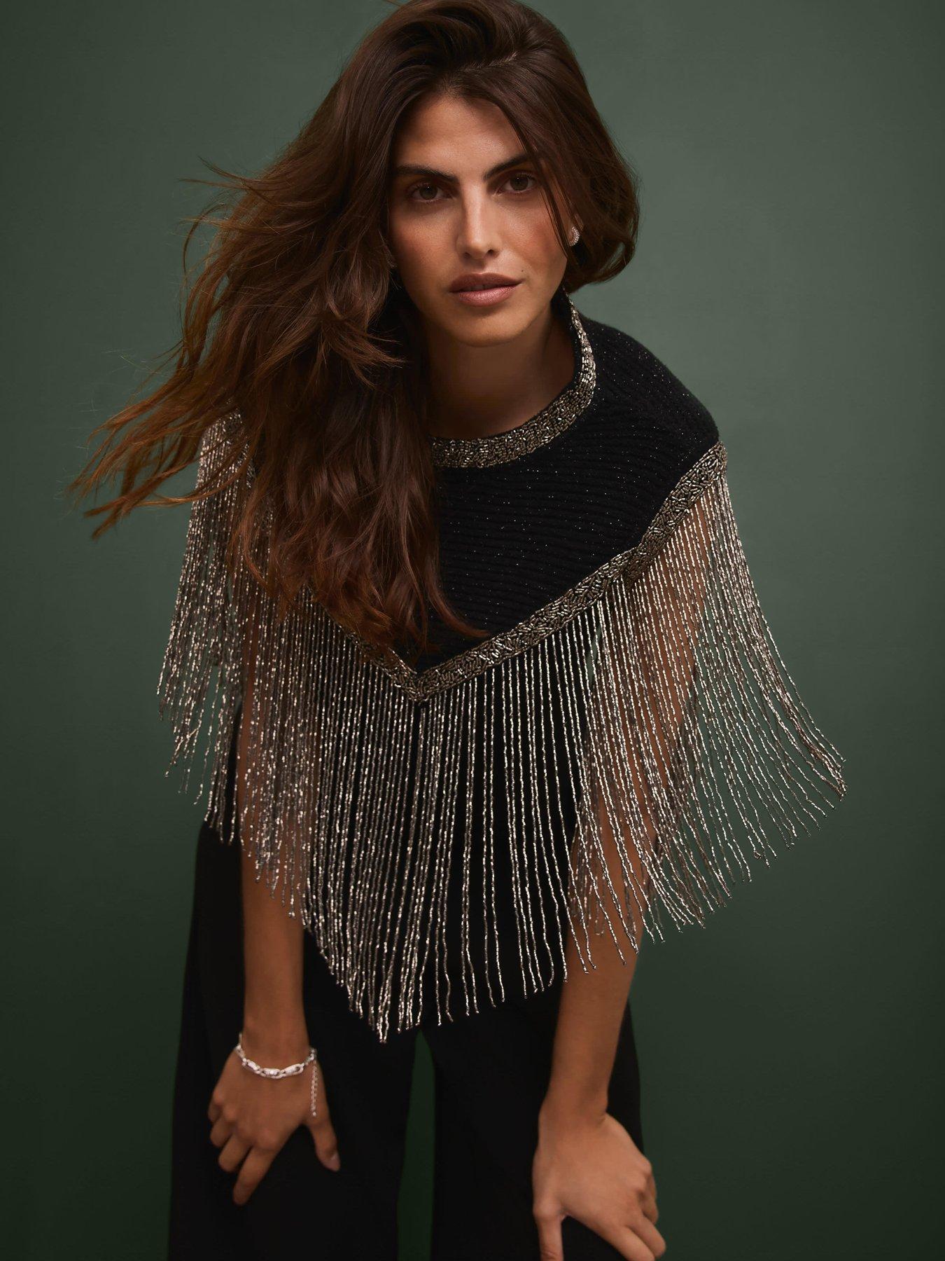 Haut à Franges One World - Taille M, Neuf Avec étiquette, Blanc Et Gilet Noir