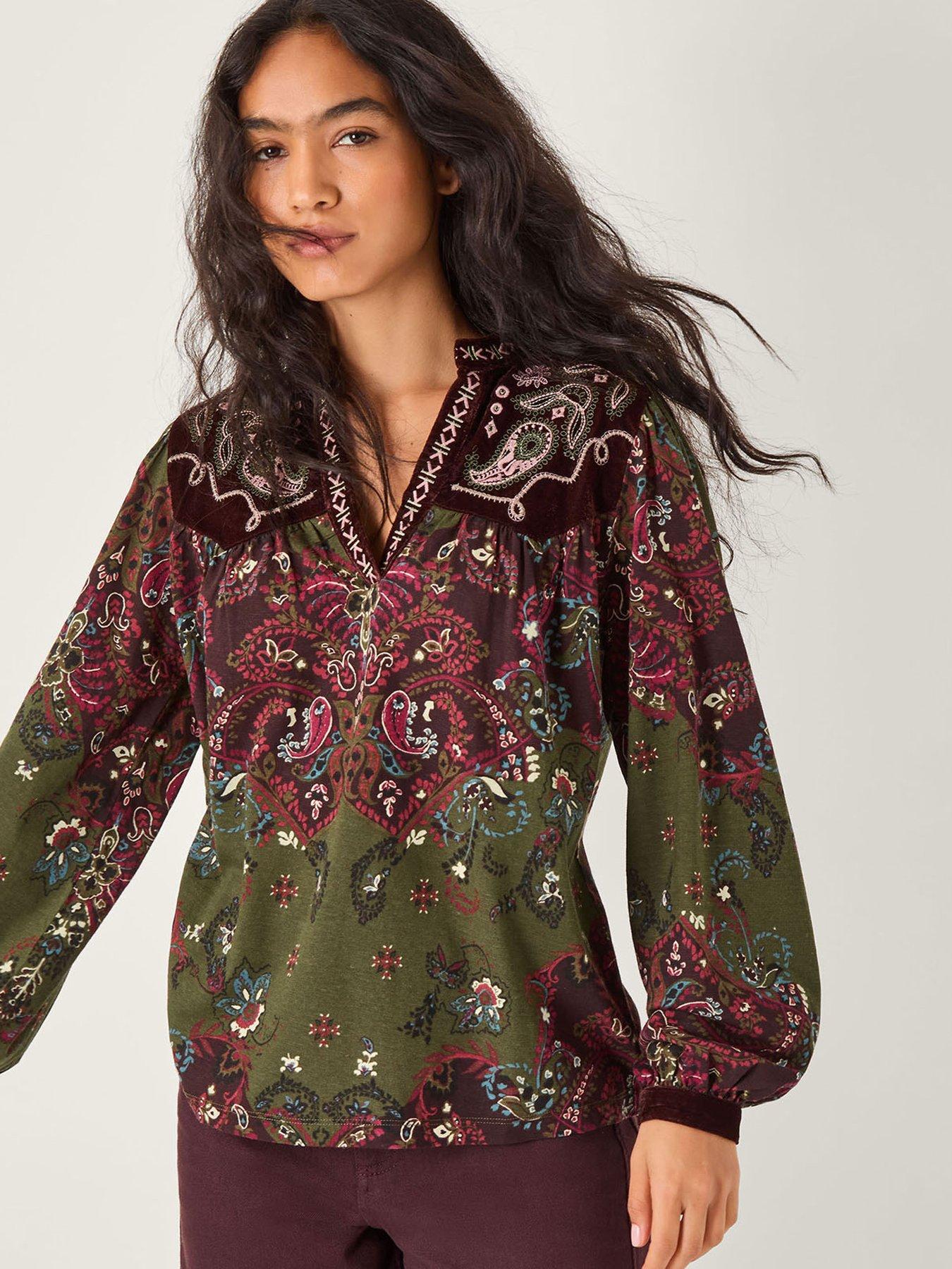 Monsoon Jemima Jersey Top - Green