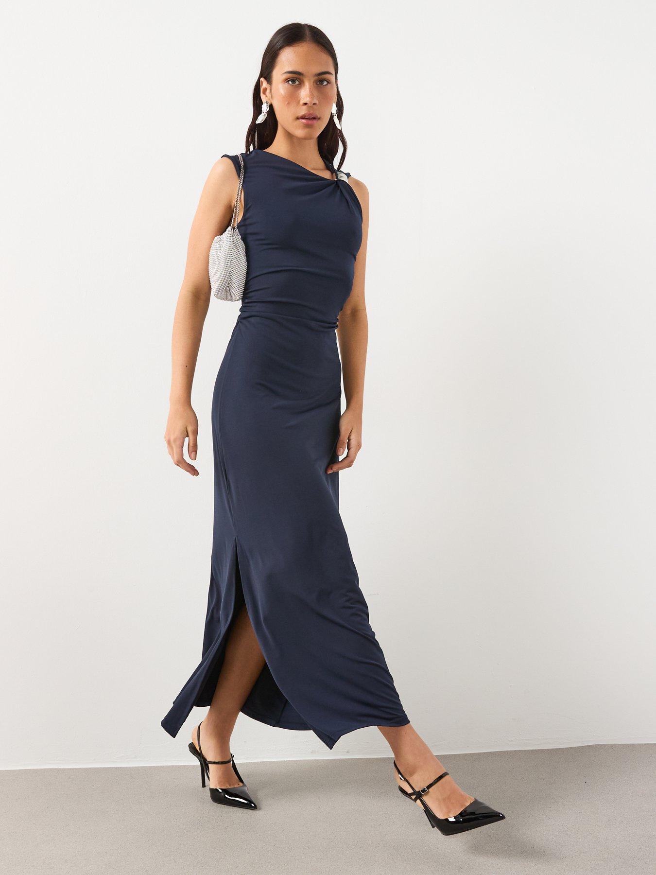 Mango Fitted Dress With Metal Detail Navy Very — free download