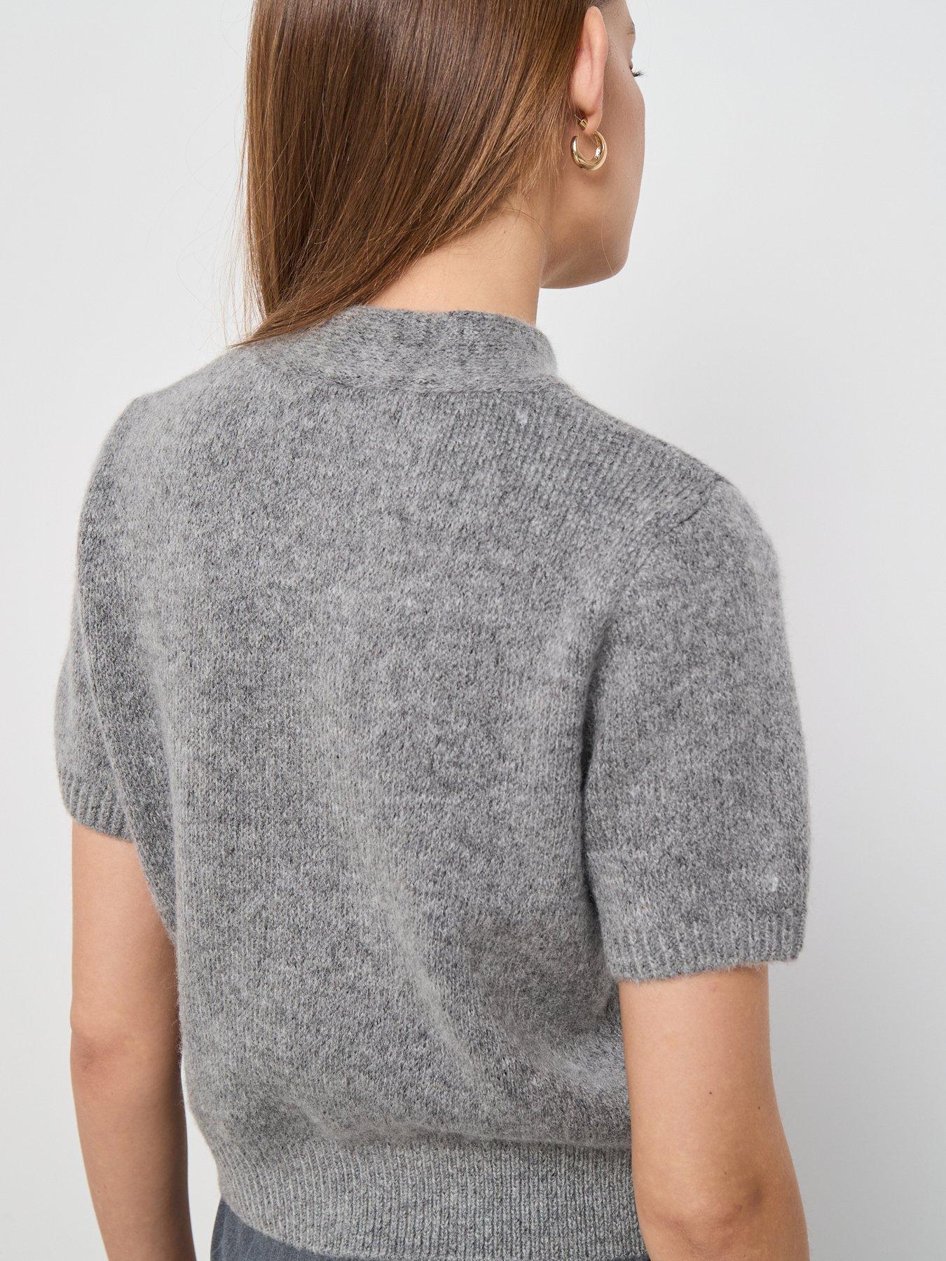 Image 6 of 6 of Mango Scarf Detail Cardigan - Grey