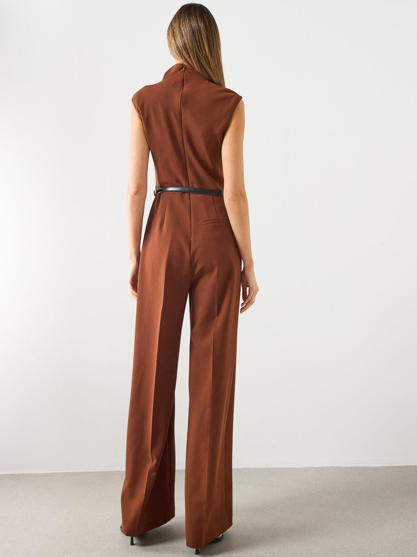 Image 2 of 6 of Mango Tailored Jumpsuit - Brown