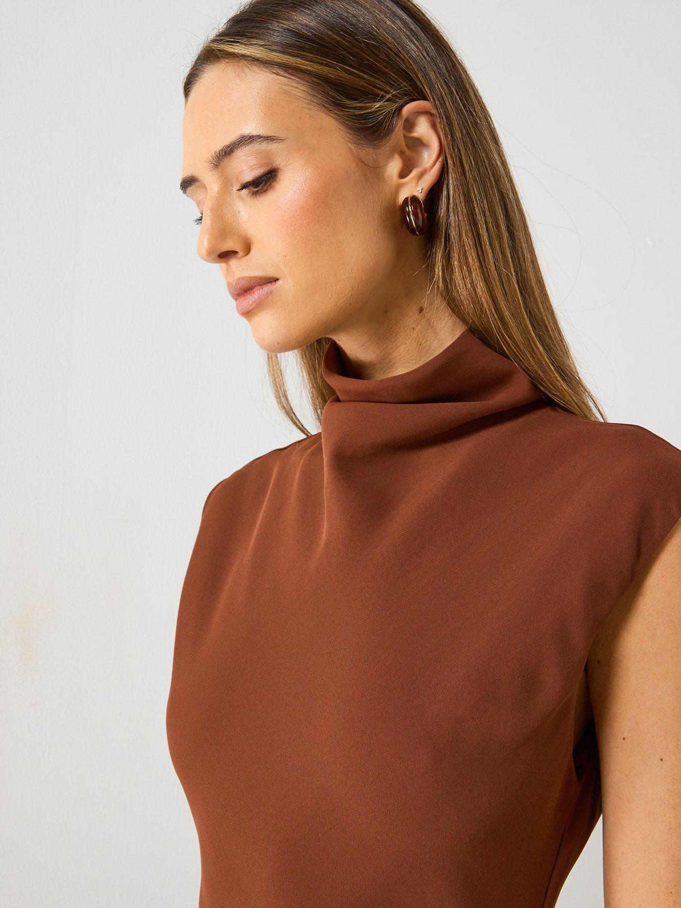 Image 4 of 6 of Mango Tailored Jumpsuit - Brown
