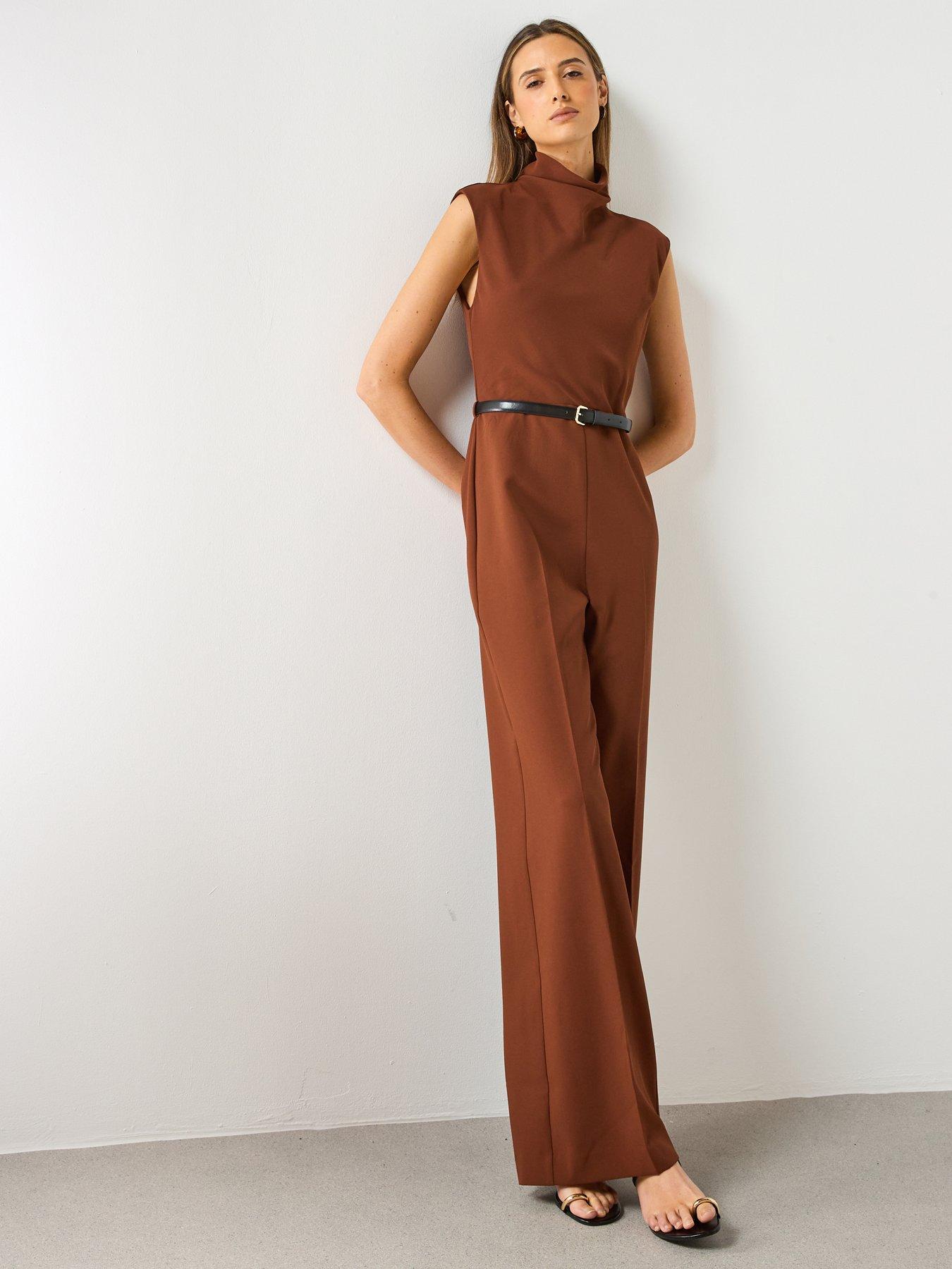 Image 6 of 6 of Mango Tailored Jumpsuit - Brown