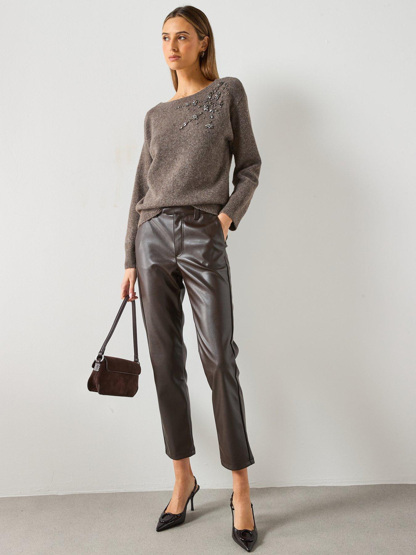 Mango Embellished Jumper - Brown | Very