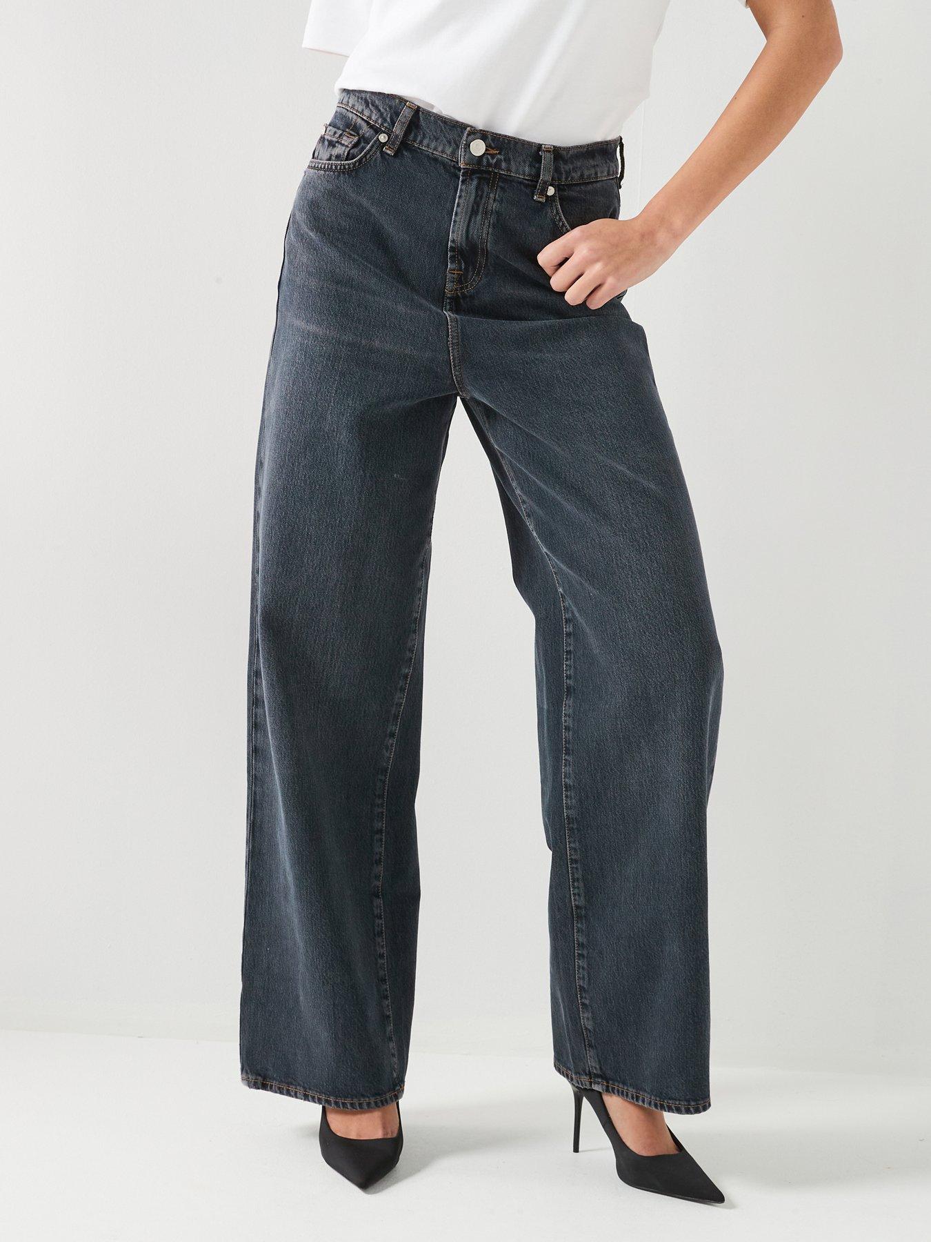 7 FOR ALL MANKIND Slouchy Wide Jeans - Black