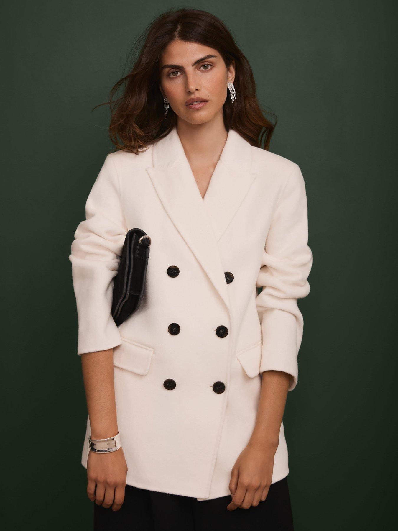 Image 1 of 6 of Mint Velvet Hand Finished Blazer - White