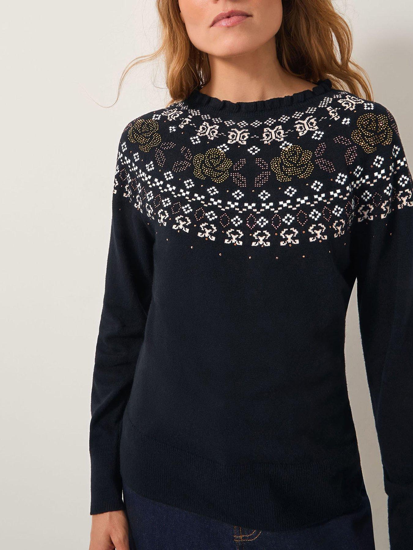 Monsoon Fia Fairisle Jumper - Black