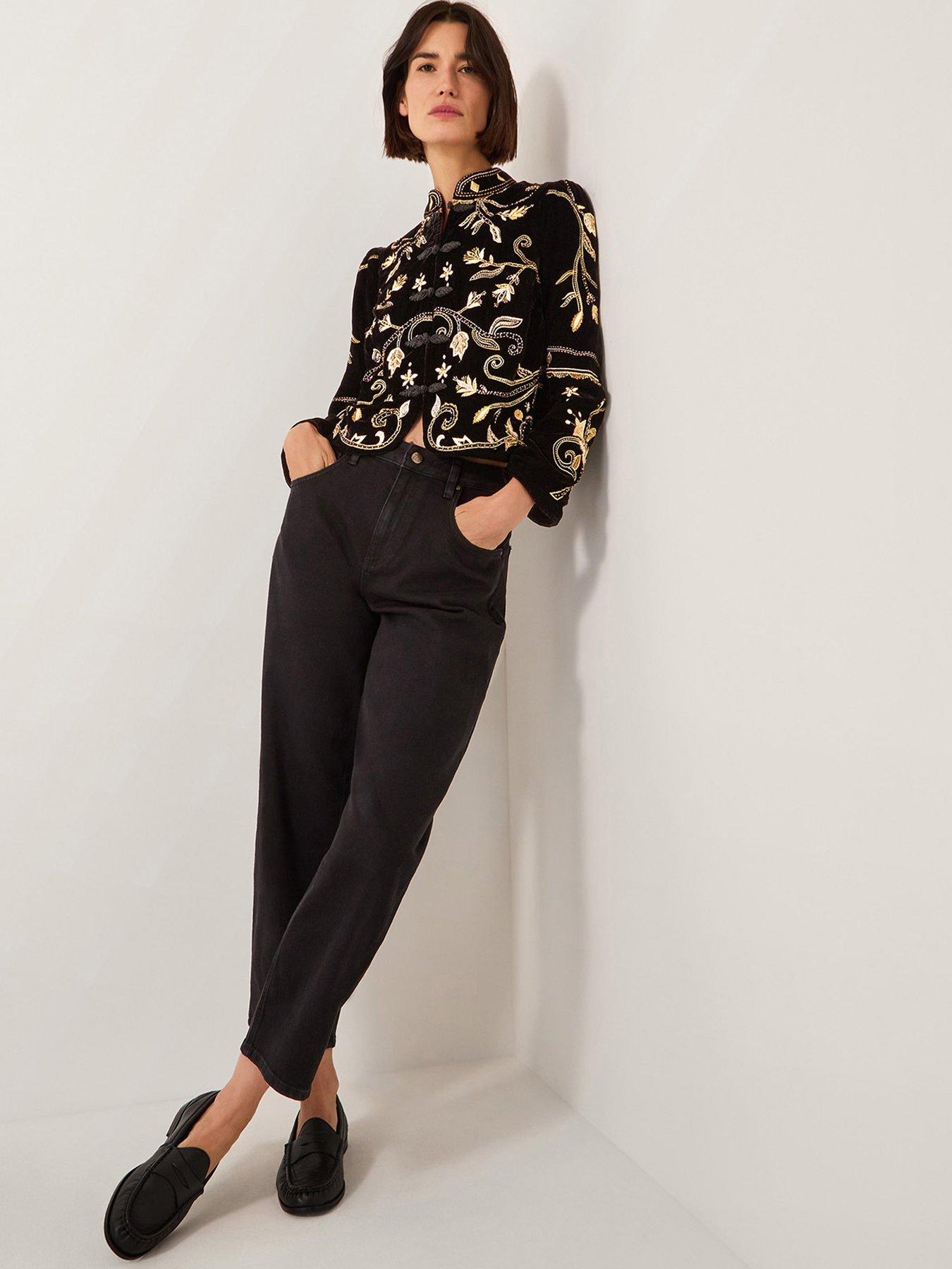 Monsoon Farah Velvet Jacket - Black