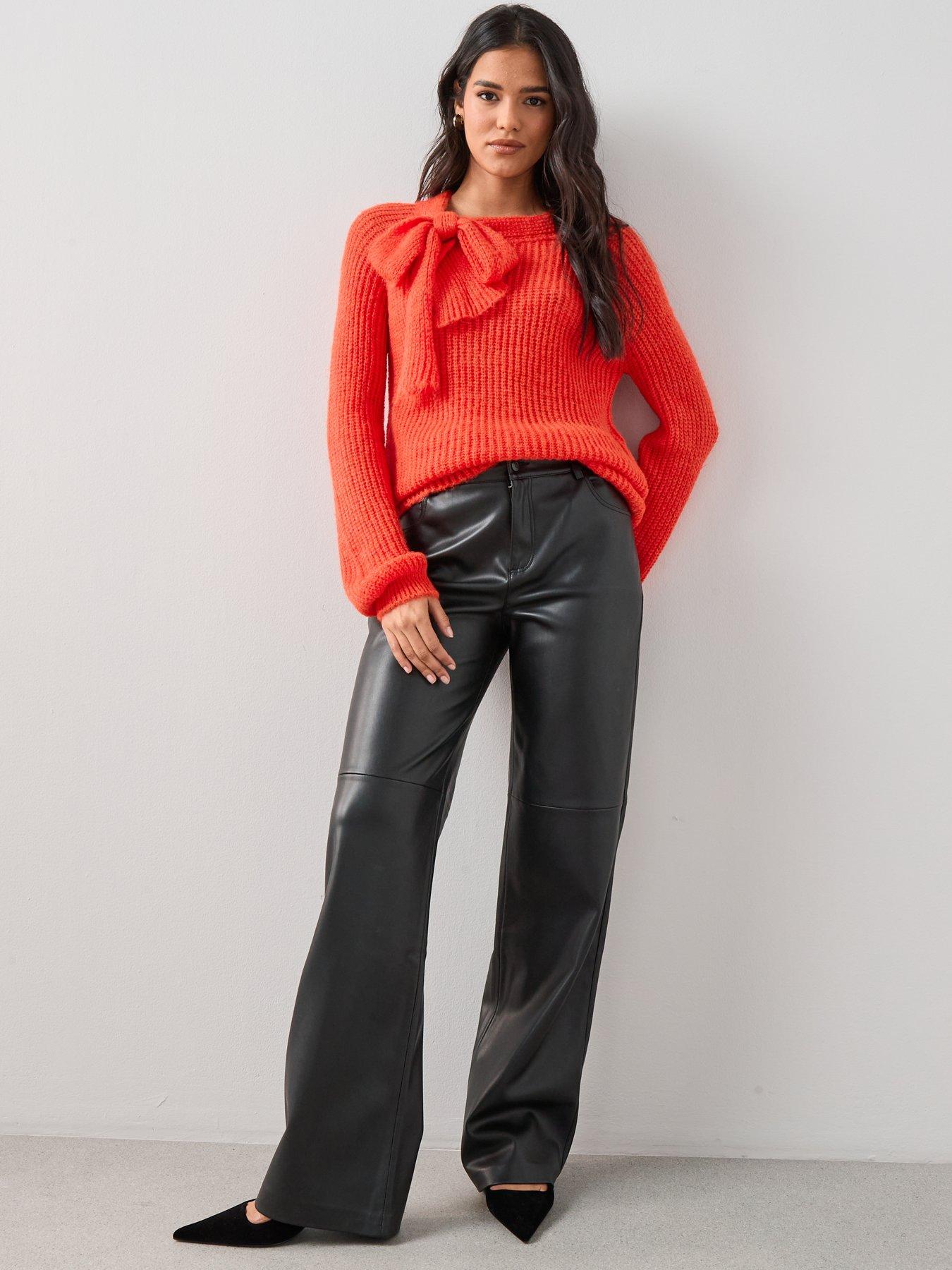 The Very Collection Bow Neck Knitted Jumper - Red | Very
