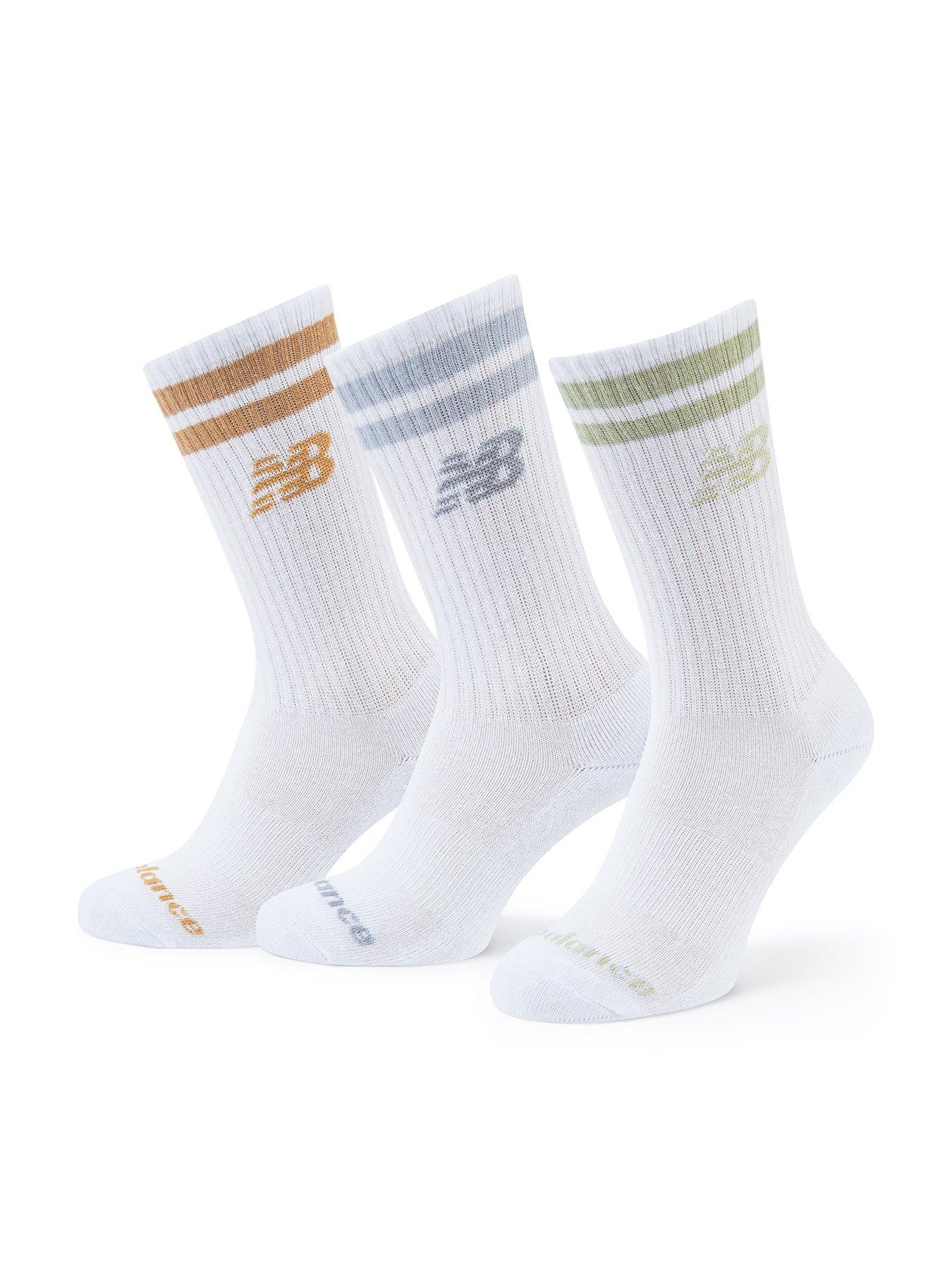 New Balance Everyday Stripe Midcalf Socks 3 Pack - White