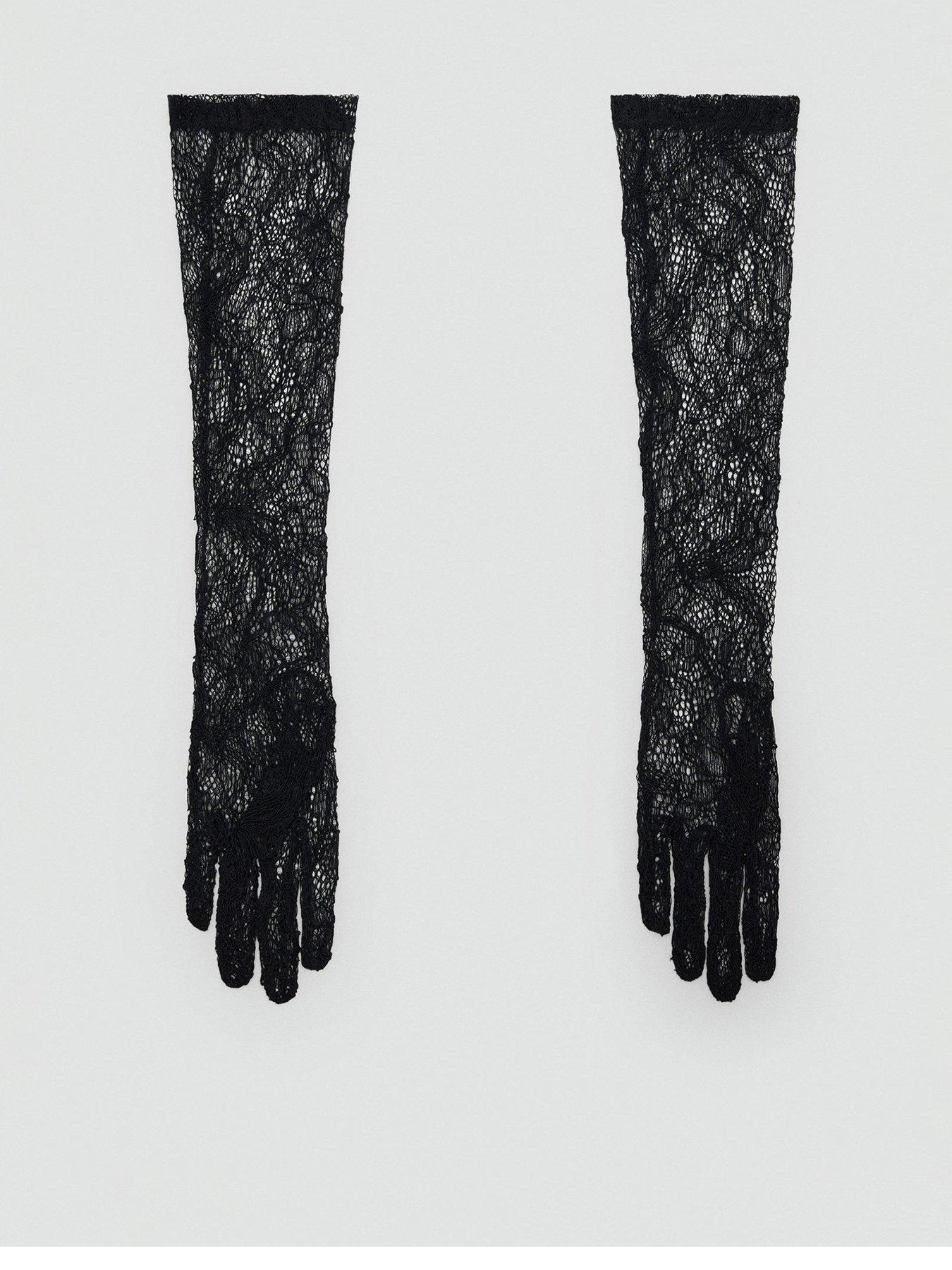 Mango Lace Gloves - Black