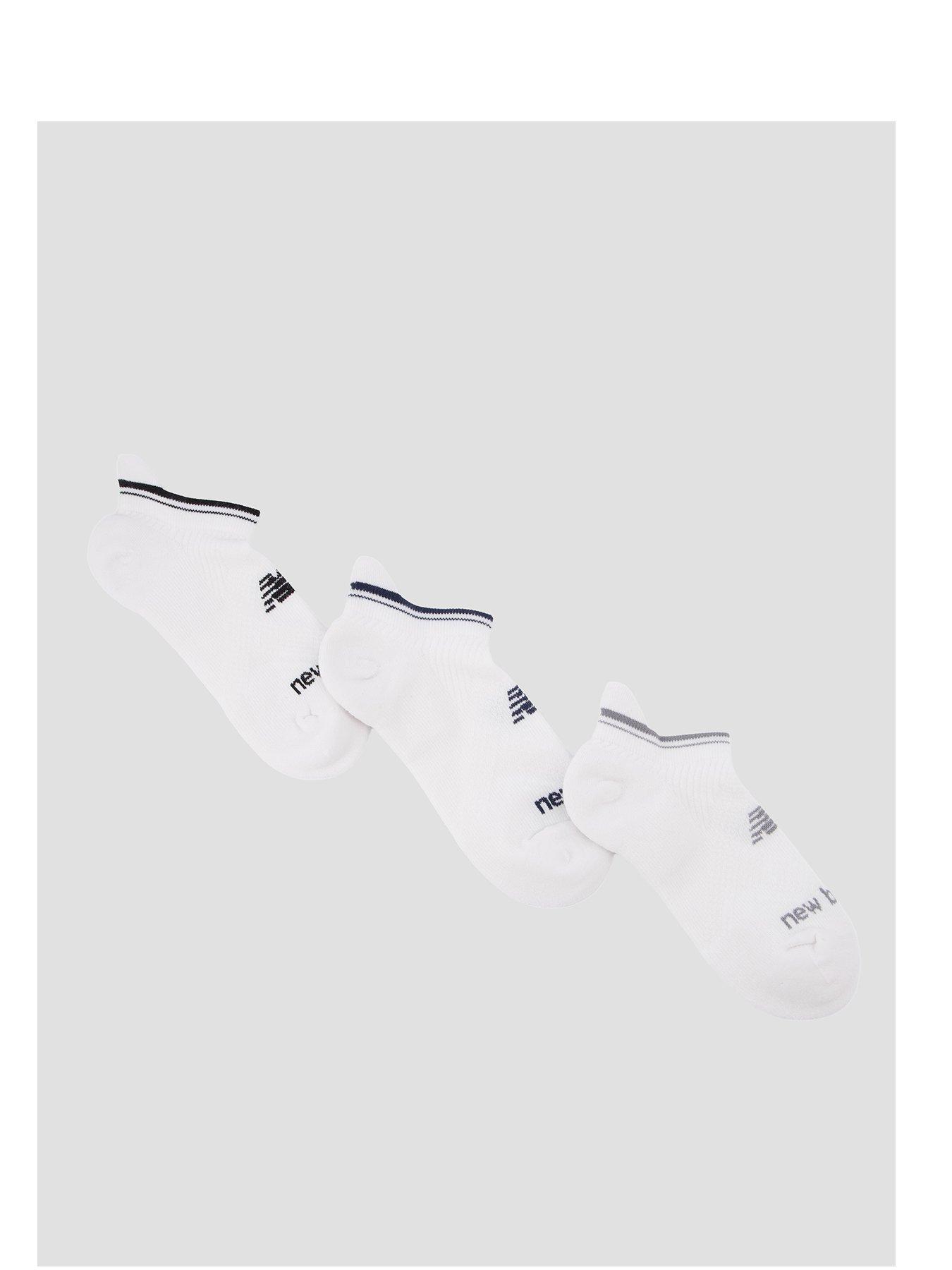 New Balance Run Repreve No Show Tab Socks 3 Pack White