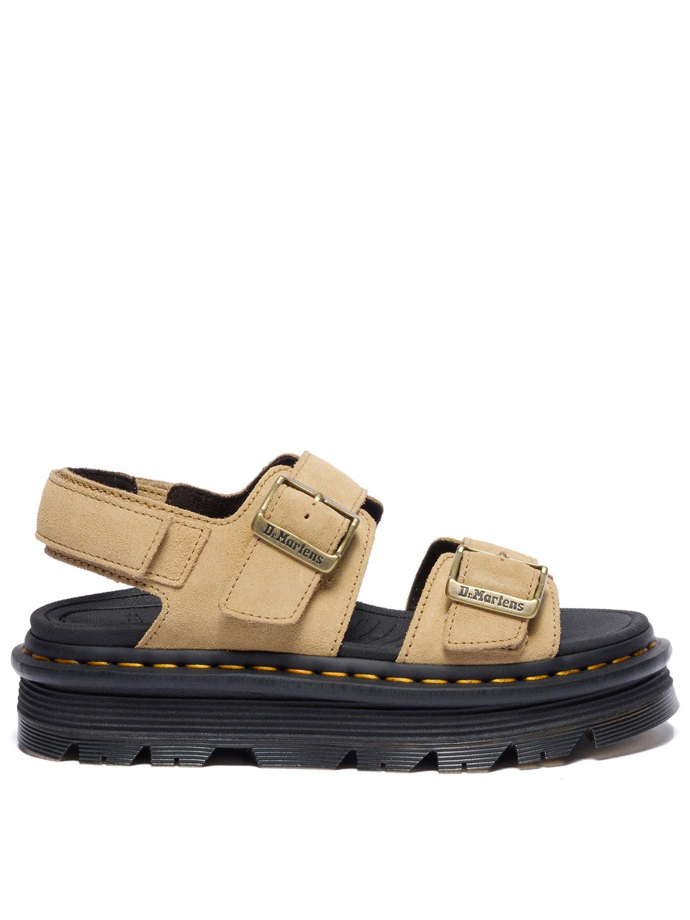 Dr Martens Zebzag EH Suede Sandals, Beige, Size 5, Women