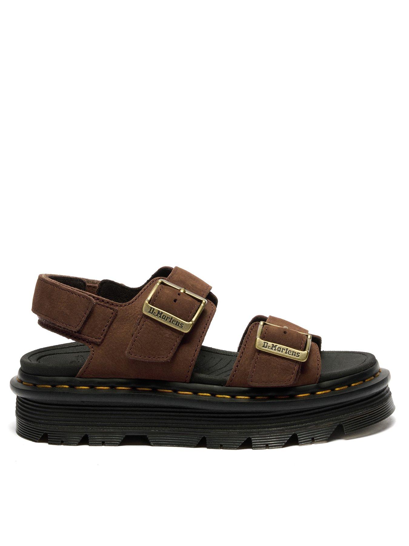 Dr Martens Zebzag Platform Sandals - Sepia Brown Tumbled Nubuck