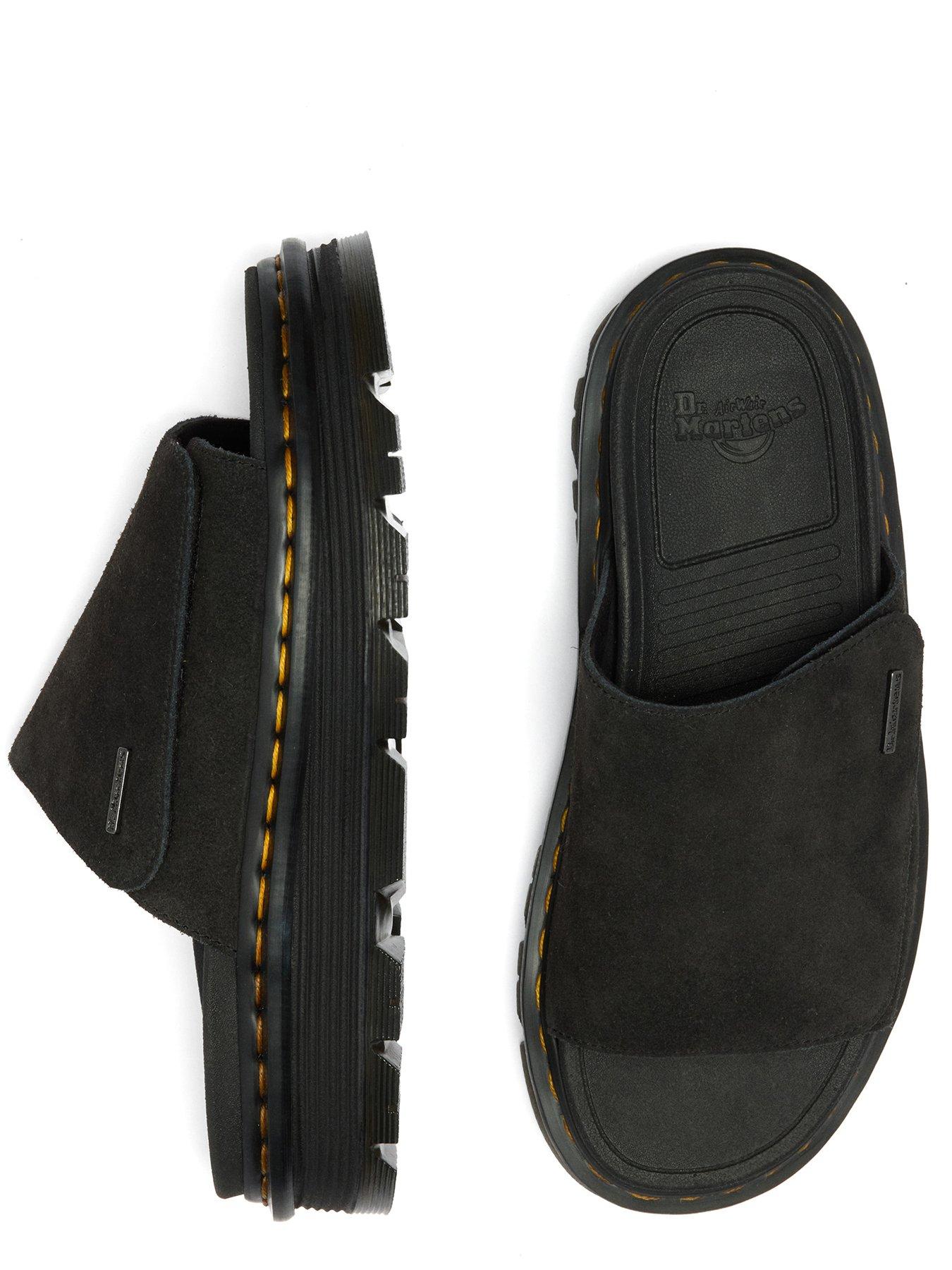 Dr Martens Zebzag Suede Sliders - Black | Very